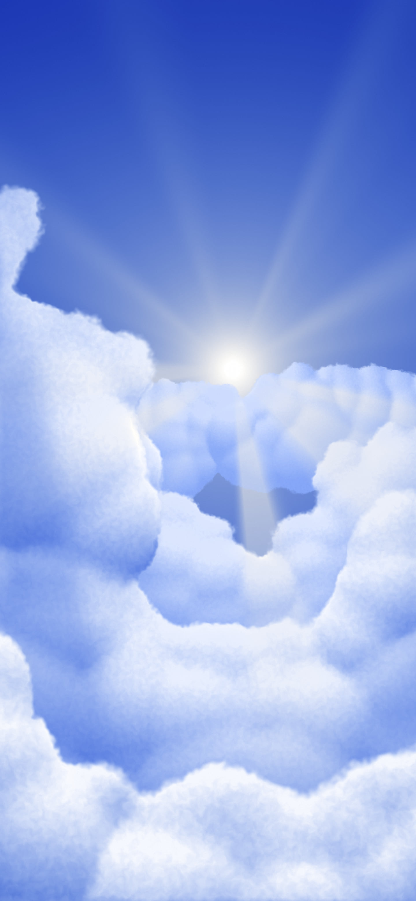 Royal Blue Heavenly Clouds wallpaper for iPhone and Android