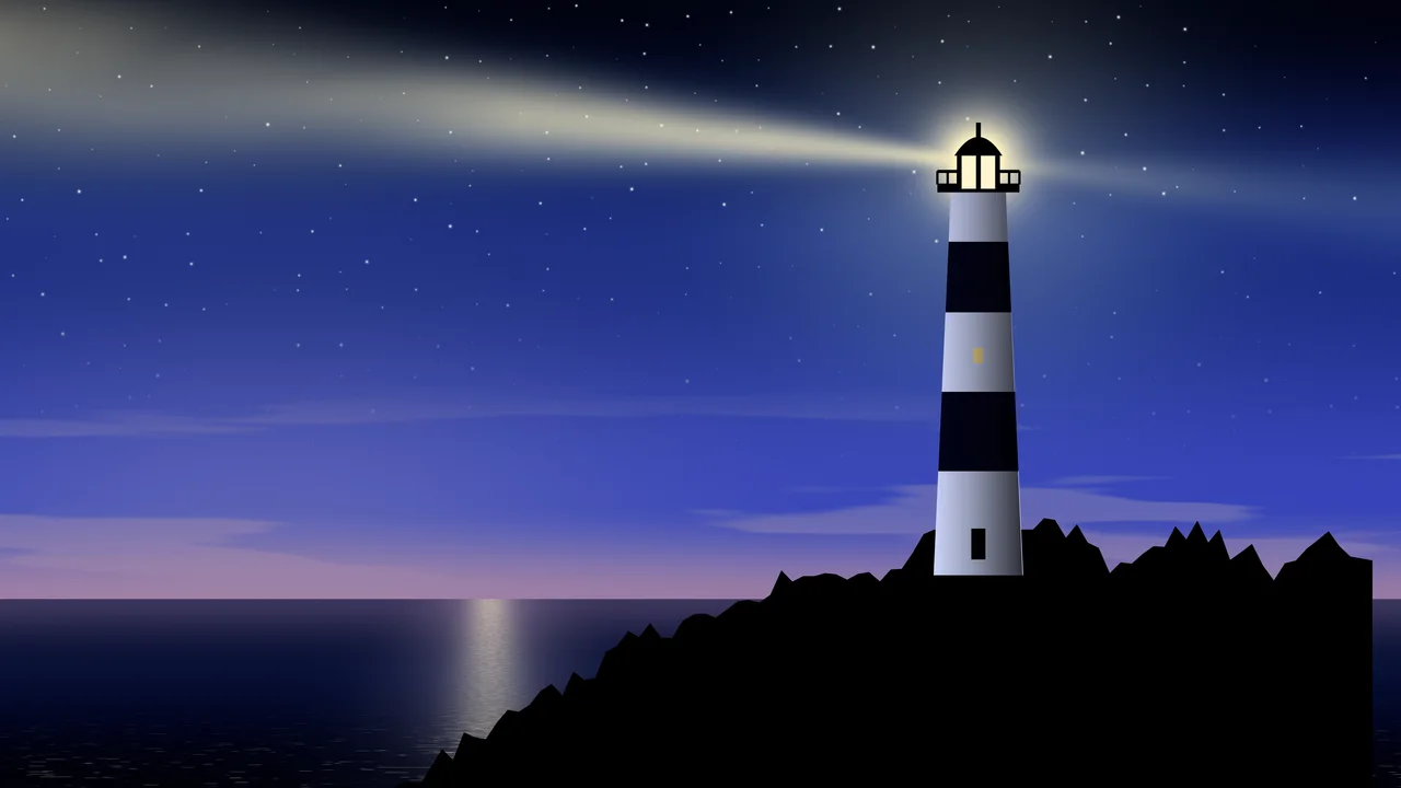 Royal Blue Lighthouse desktop wallpaper in 4K