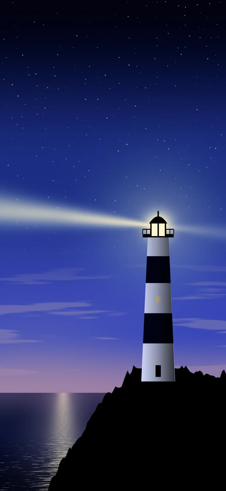 Royal Blue Lighthouse wallpaper for iPhone and Android