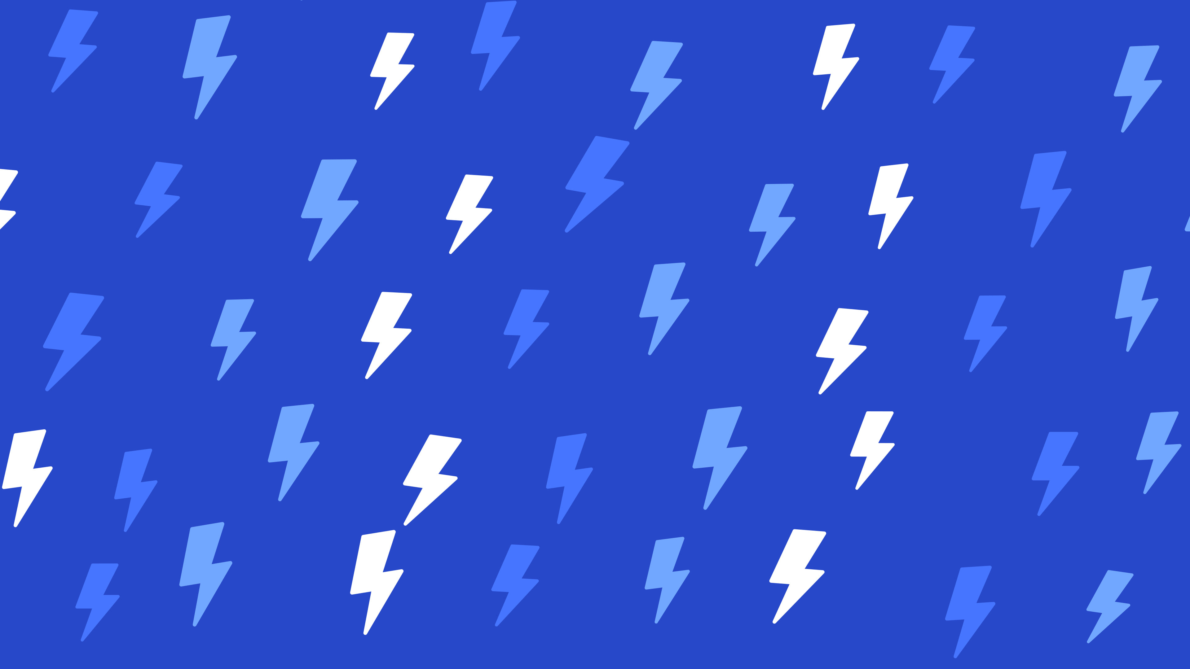 Royal Blue Lightning Bolt Pattern desktop wallpaper in 4K