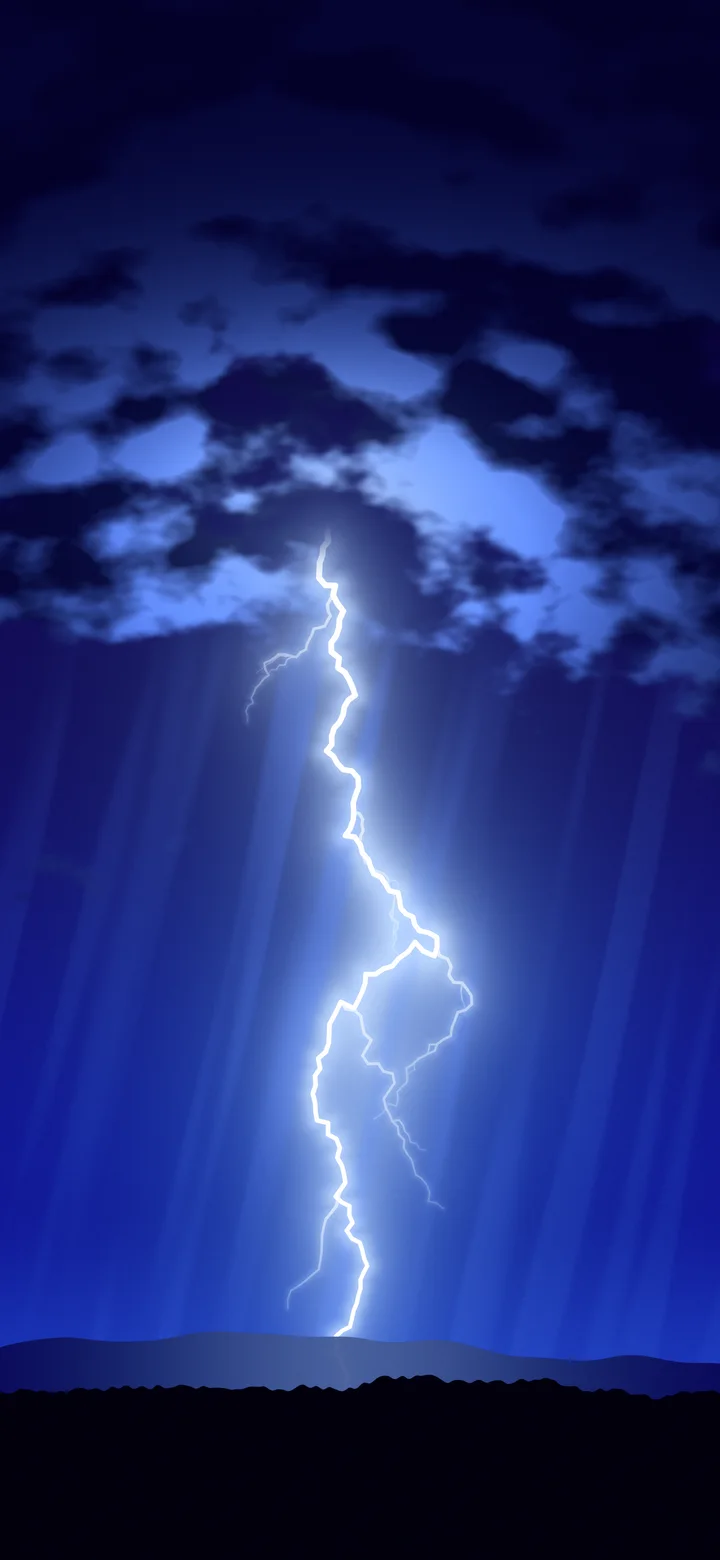 Royal Blue Lightning Storm wallpaper for iPhone and Android