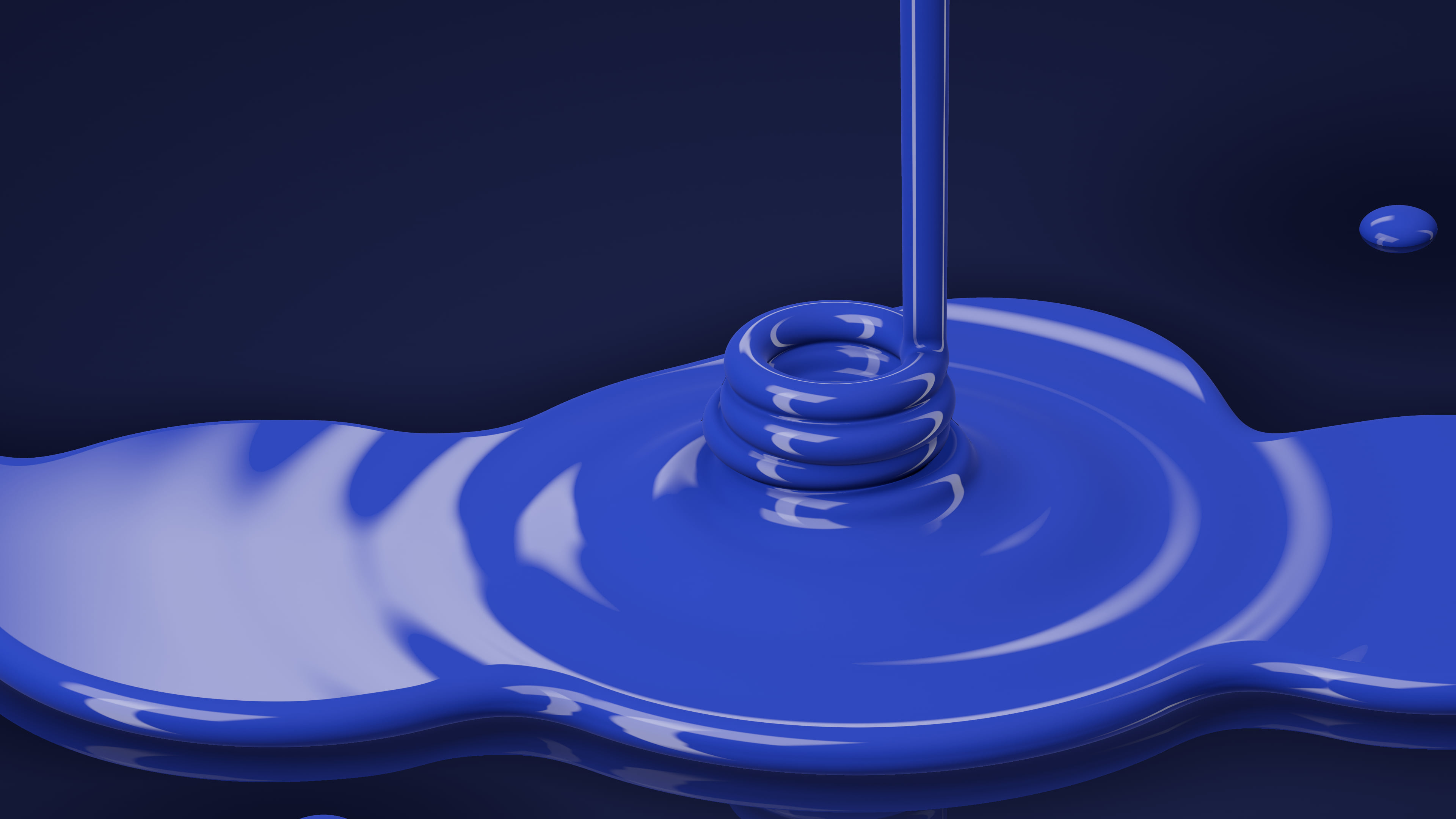 Royal Blue Liquid Pour desktop wallpaper in 4K