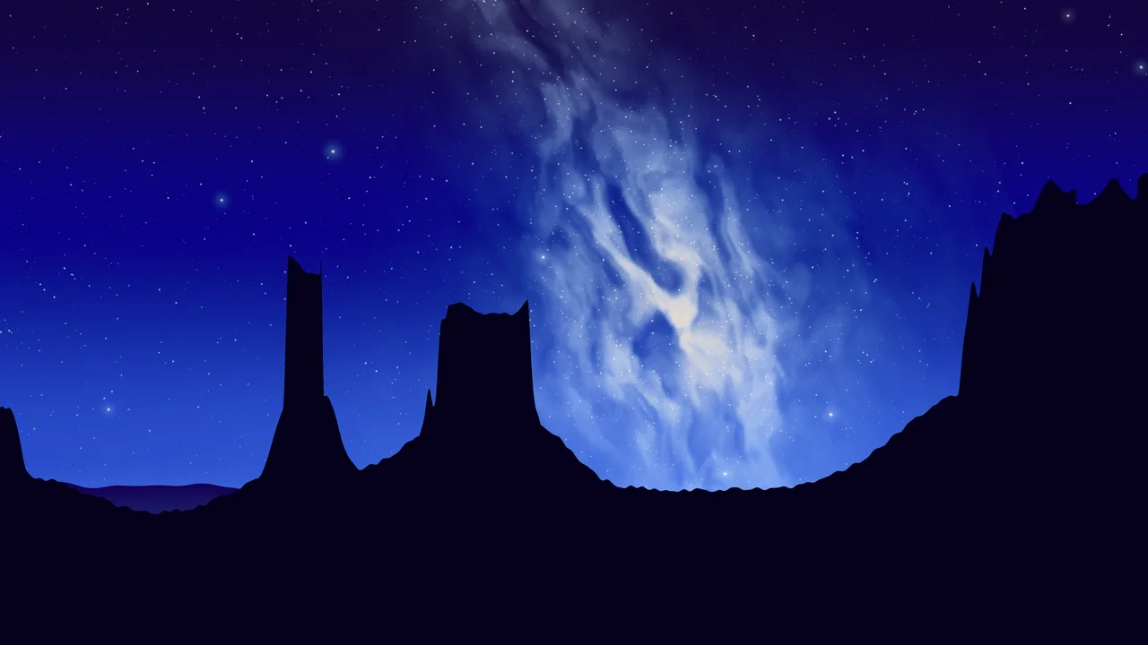Royal Blue Milky Way over the Desert desktop wallpaper in 4K
