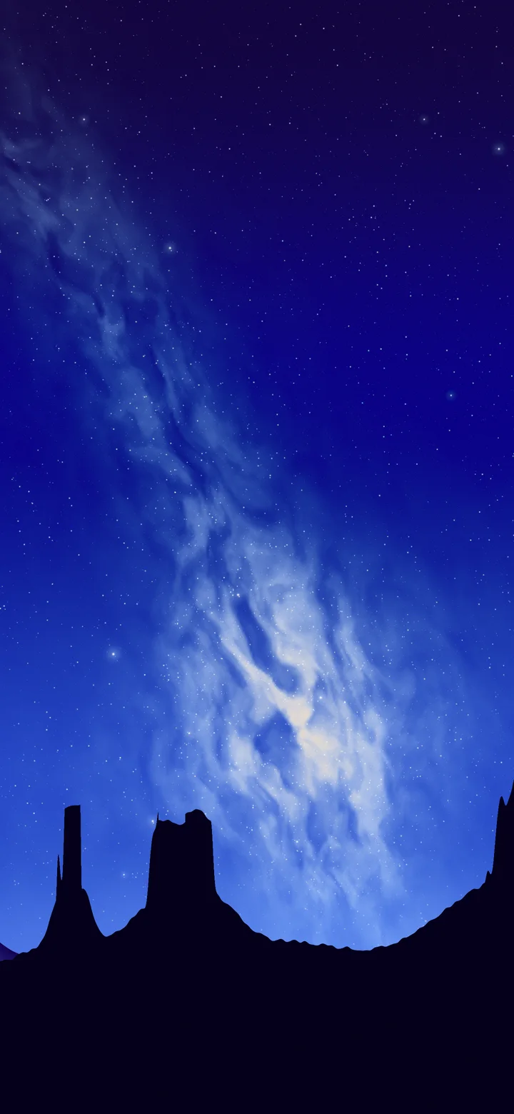 Royal Blue Milky Way over the Desert wallpaper for iPhone and Android