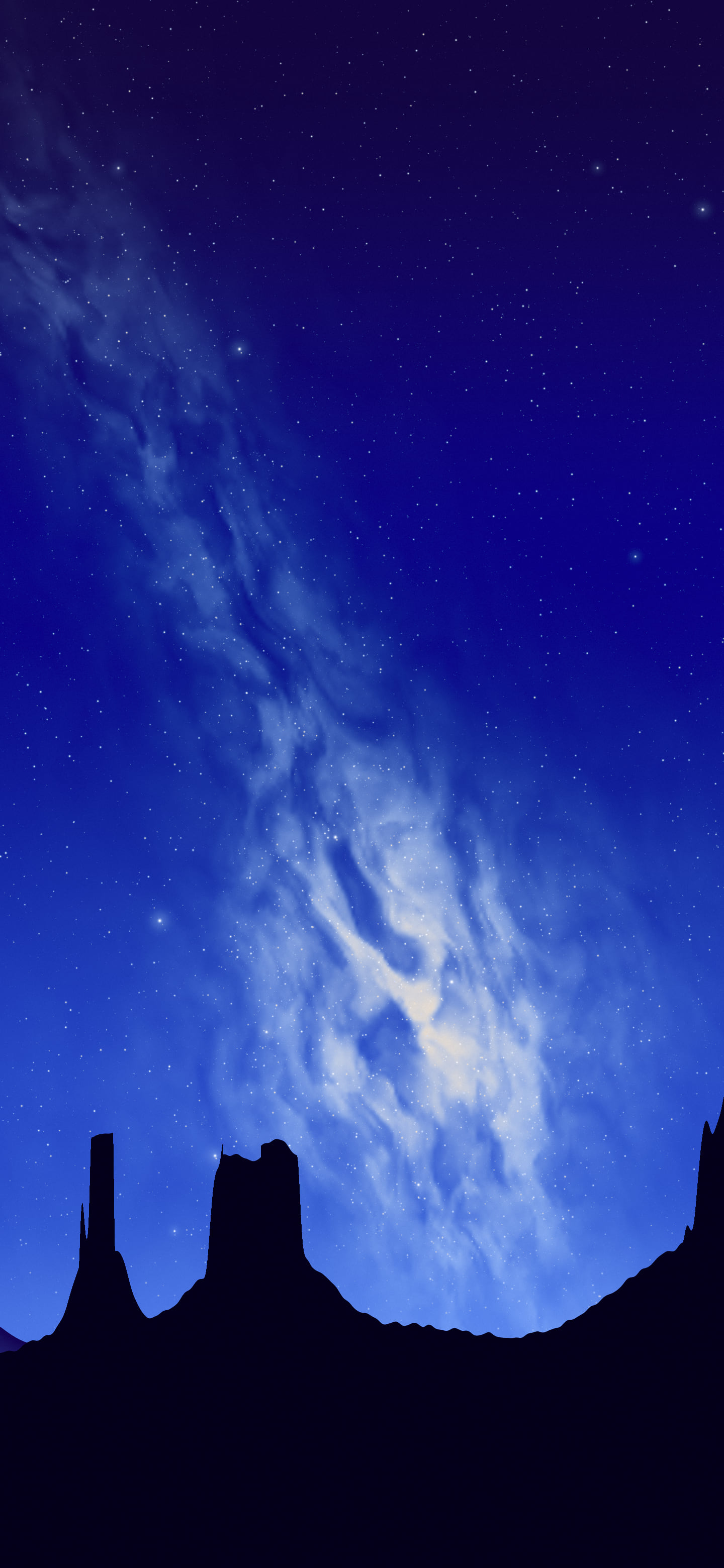 Royal Blue Milky Way over the Desert wallpaper for iPhone and Android