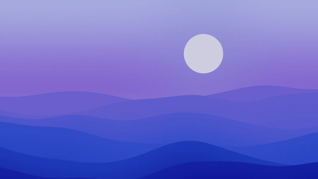 Royal Blue Minimalist Desert Dunes desktop wallpaper in 4K