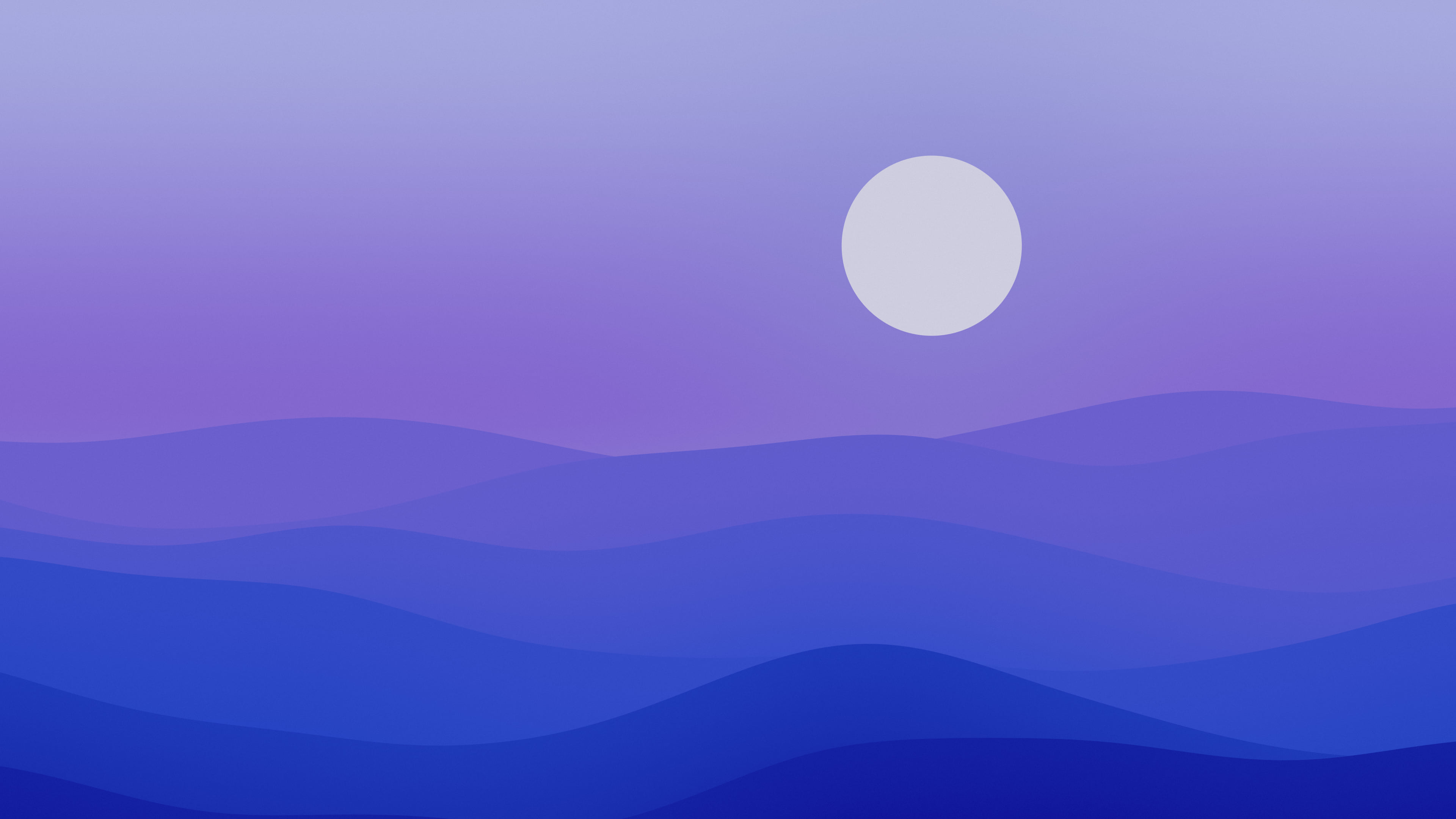Royal Blue Minimalist Desert Dunes desktop wallpaper in 4K