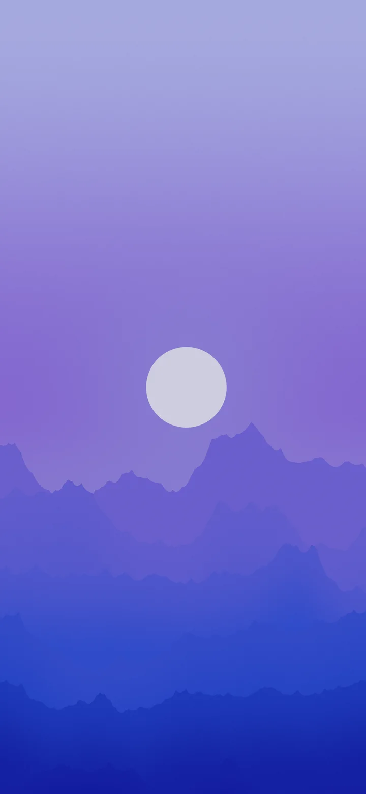 Royal Blue Minimalist Mountain Landscape wallpaper for iPhone and Android