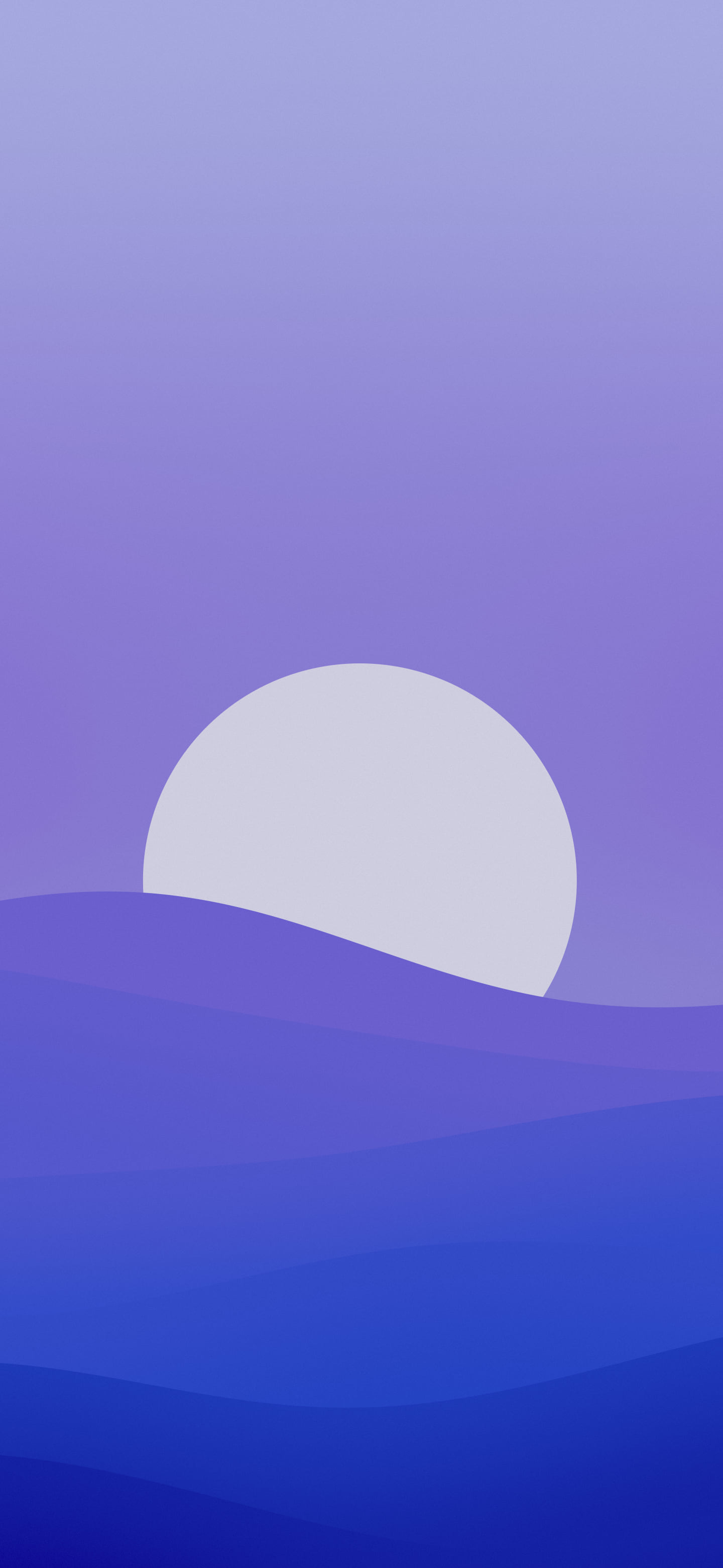 Royal Blue Minimalist Sunset Hills wallpaper for iPhone and Android