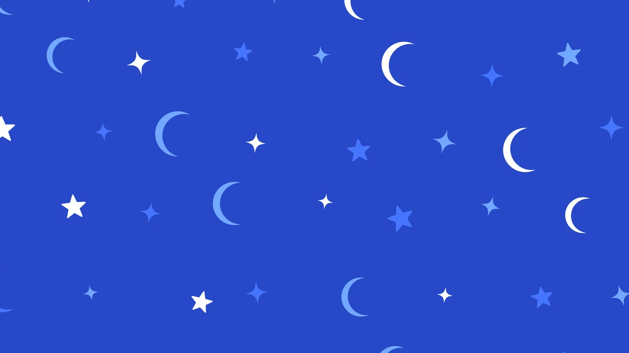 Royal Blue Moon and Stars Pattern desktop wallpaper in 4K