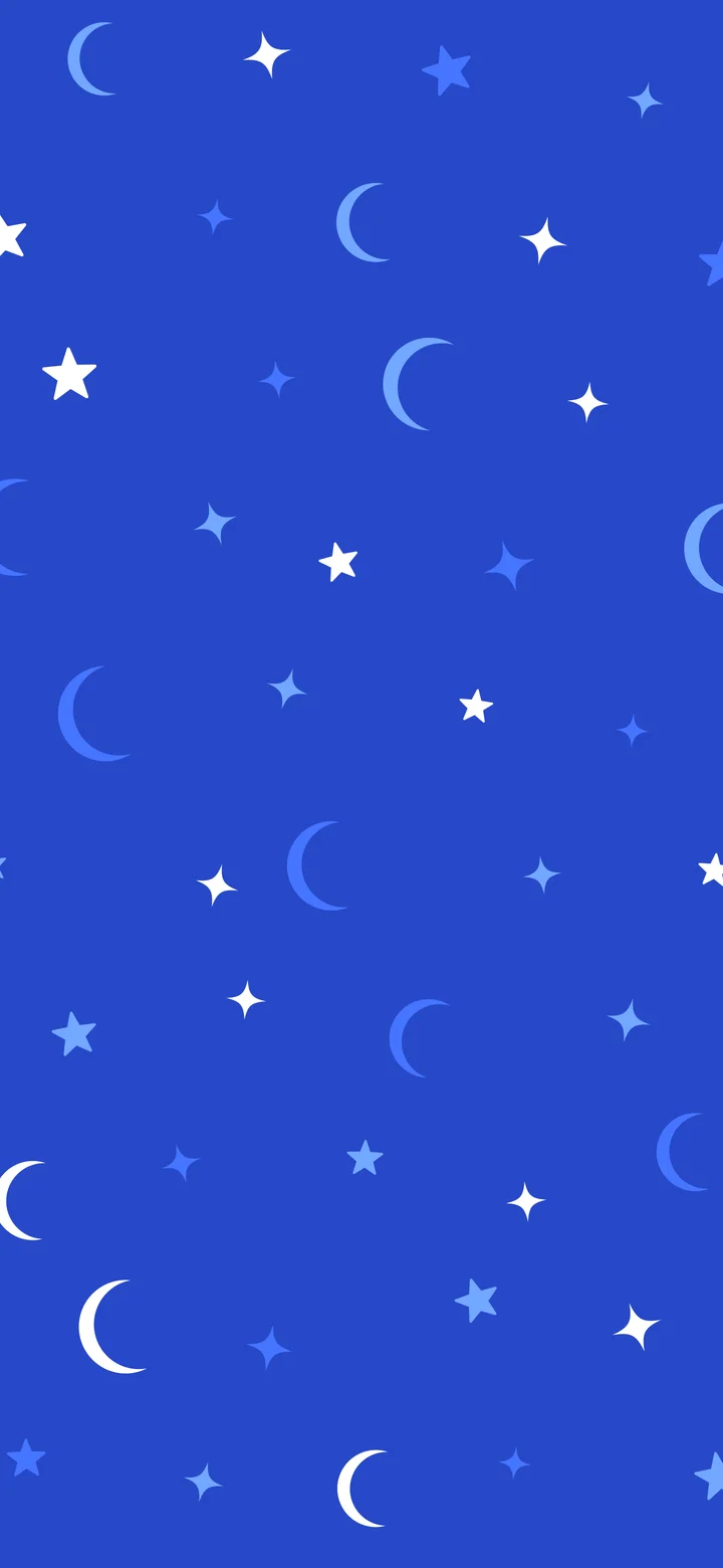 Royal Blue Moon and Stars Pattern wallpaper for iPhone and Android