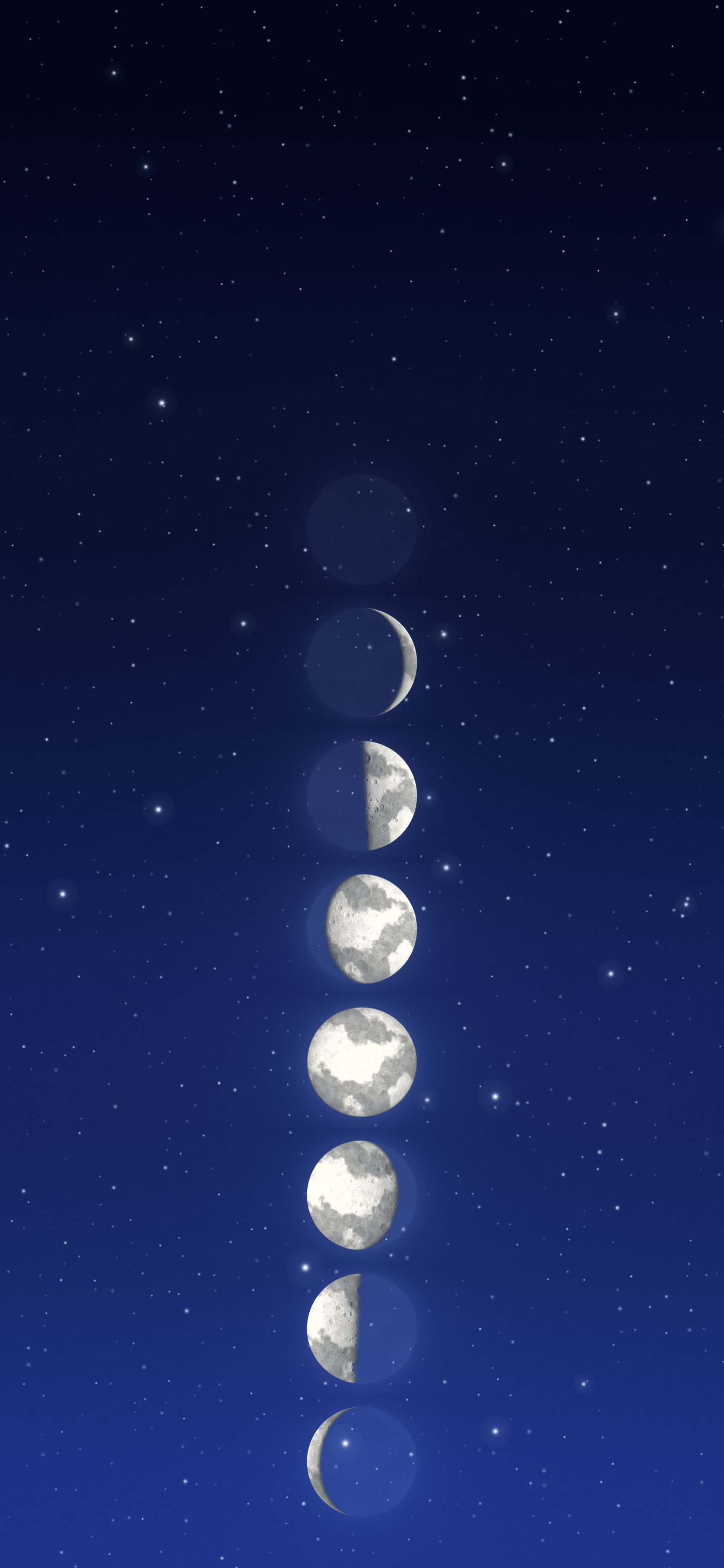 Royal Blue Moon Phases wallpaper for iPhone and Android