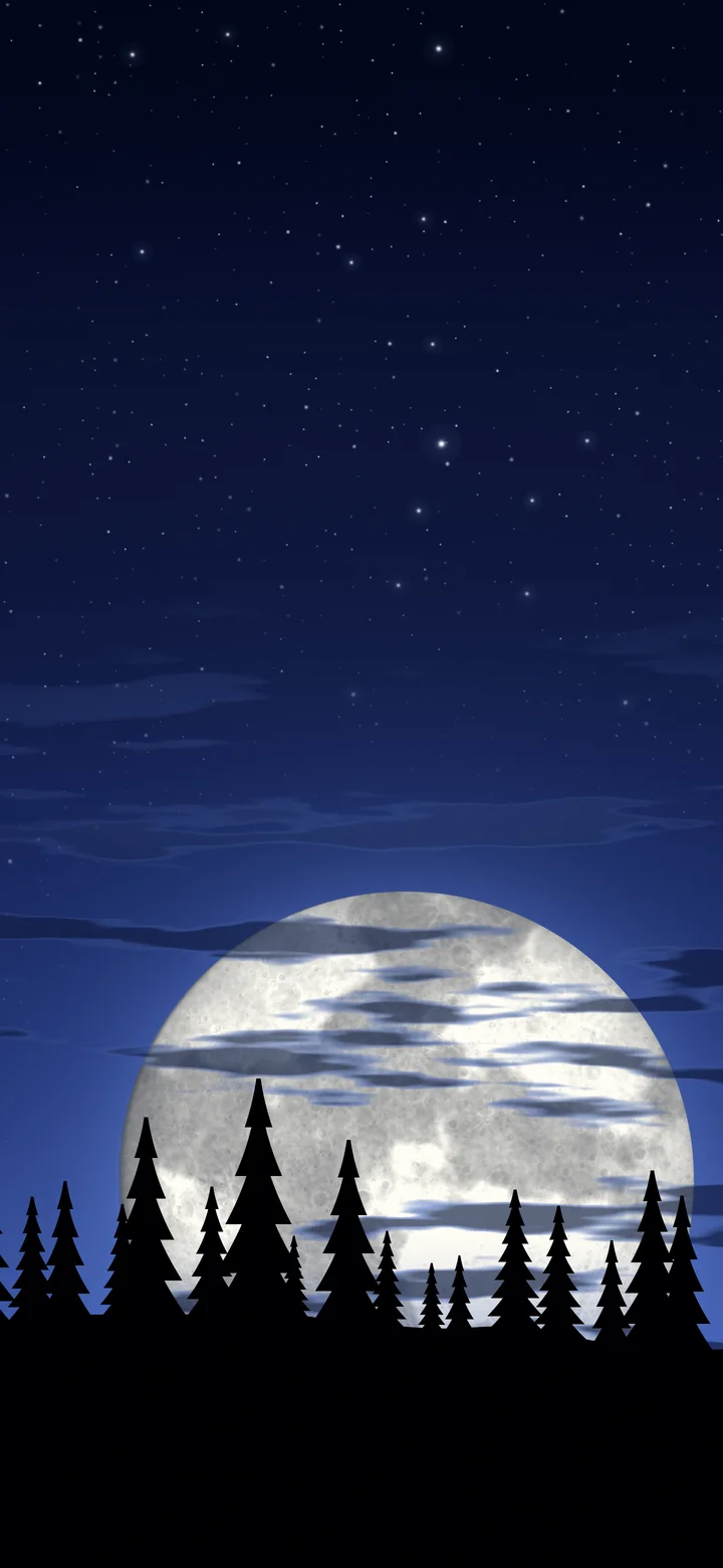 Royal Blue Moonrise wallpaper for iPhone and Android