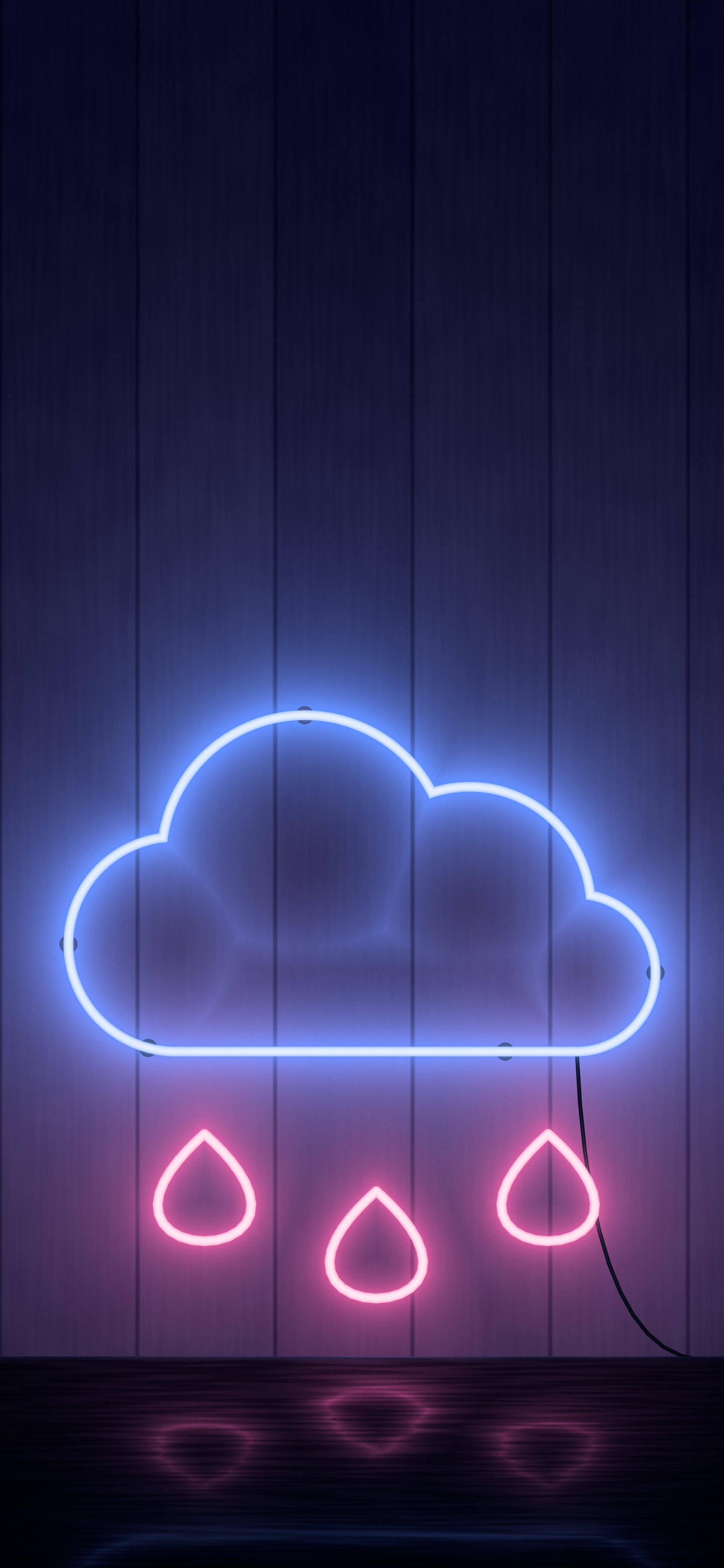 Royal Blue Neon Cloud wallpaper for iPhone and Android