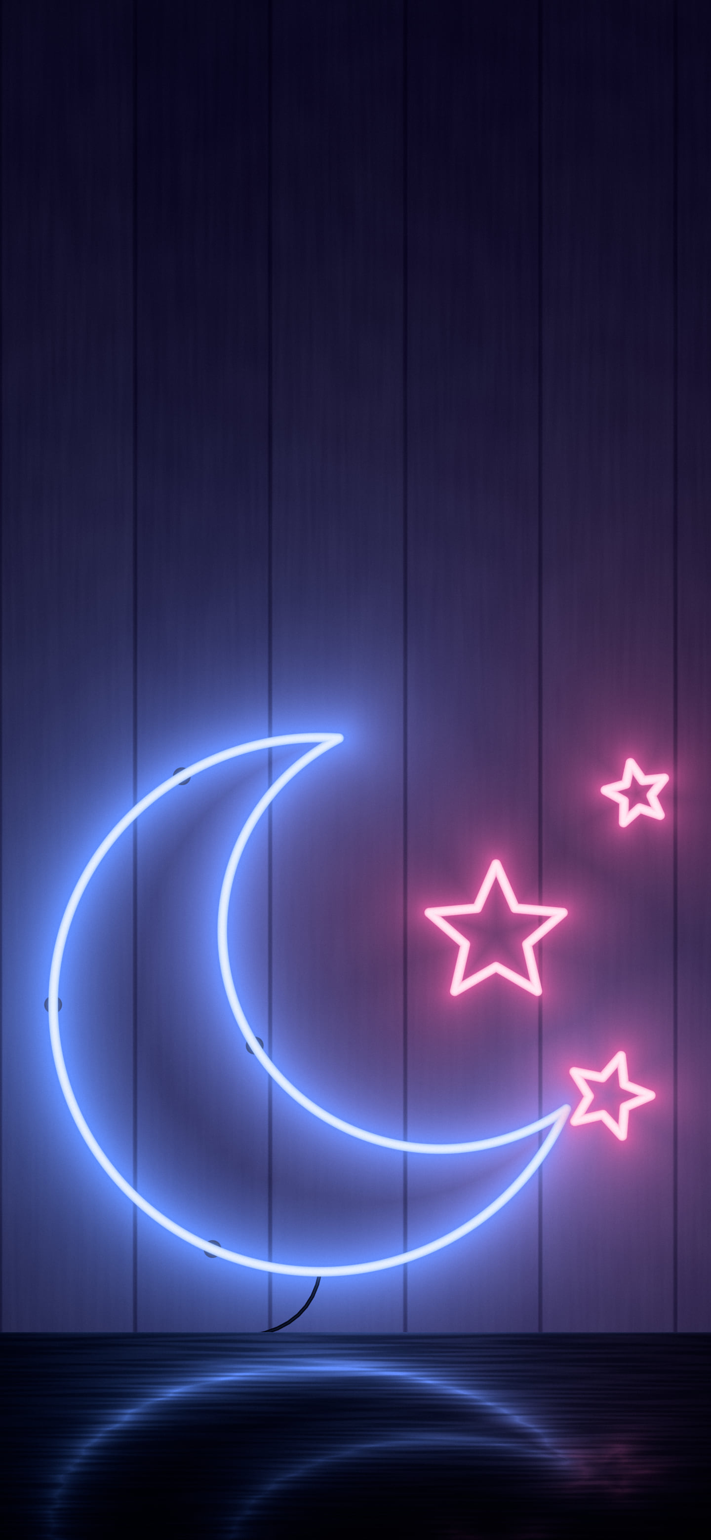 Royal Blue Neon Moon wallpaper for iPhone and Android