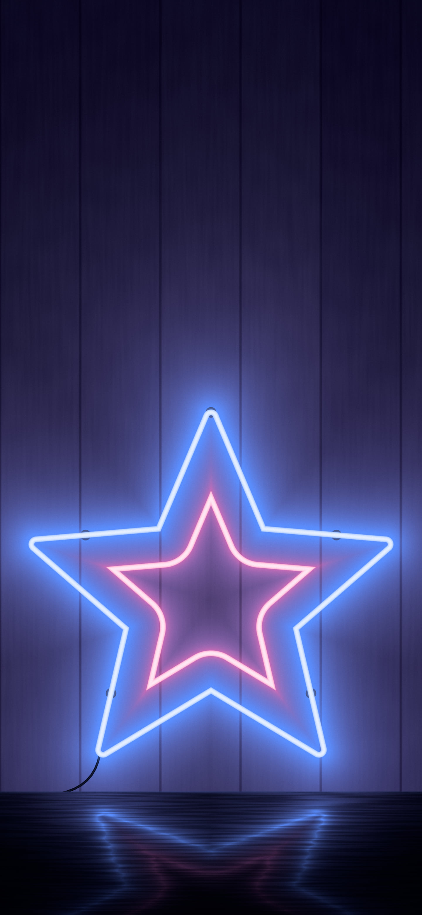 Royal Blue Neon Star wallpaper for iPhone and Android