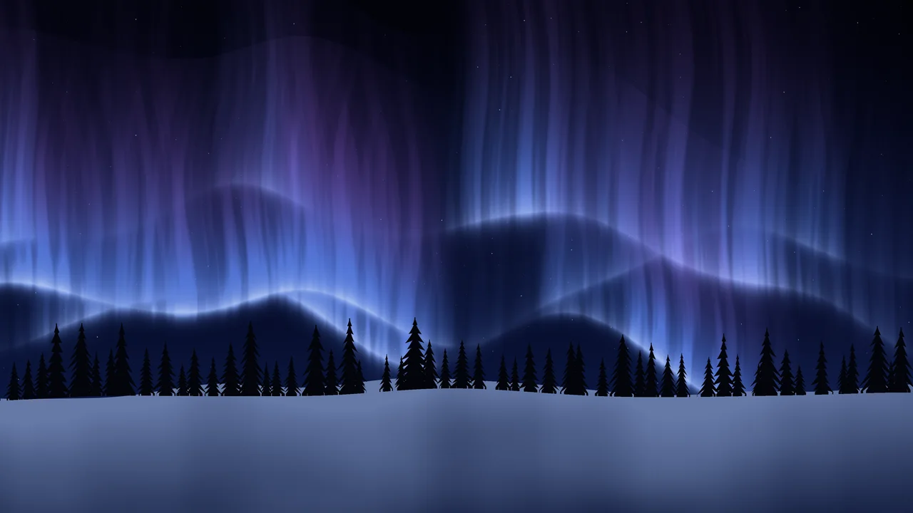 Royal Blue Northern Lights desktop wallpaper in 4K