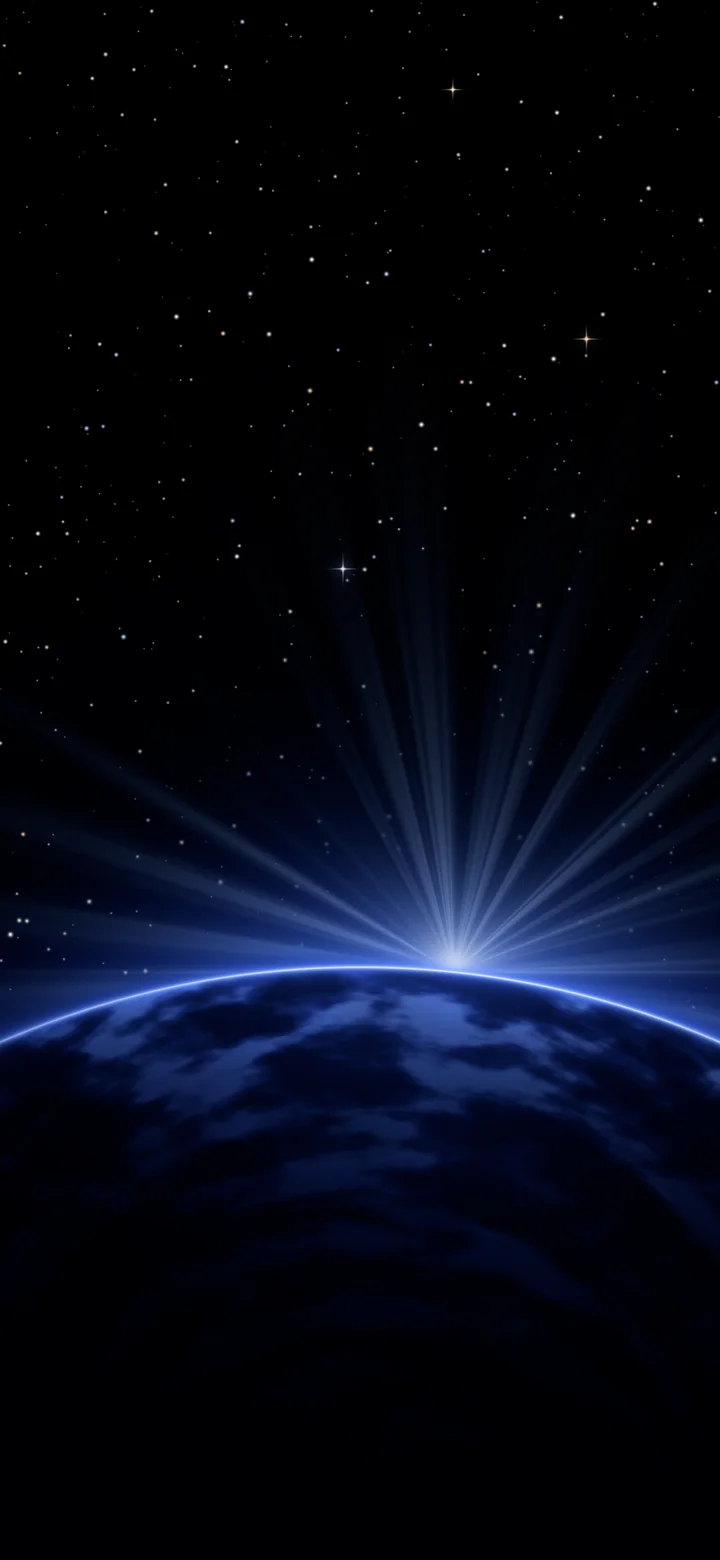 Royal Blue Planet Horizon wallpaper for iPhone and Android