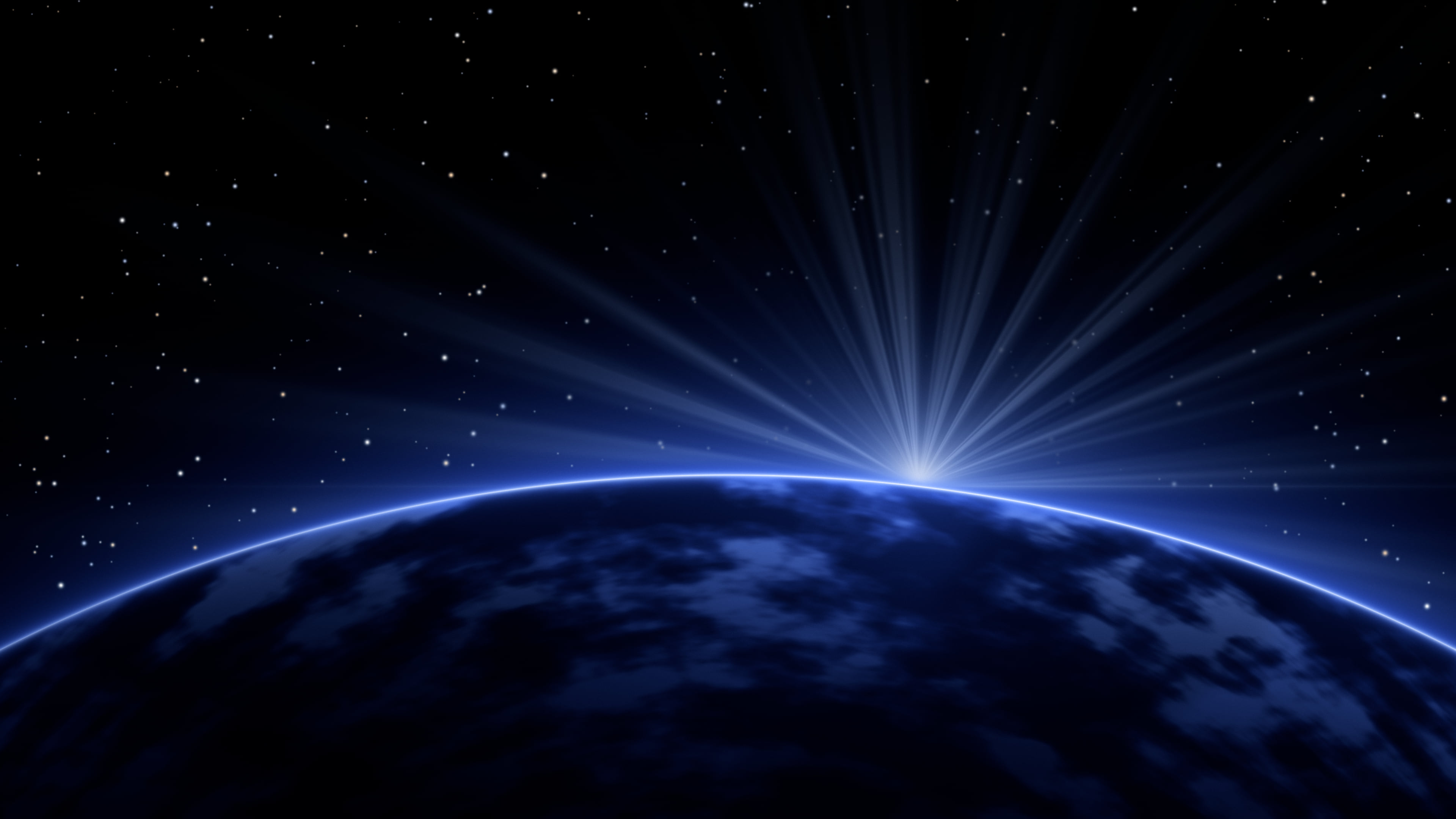 Royal Blue Planet Horizon desktop wallpaper in 4K