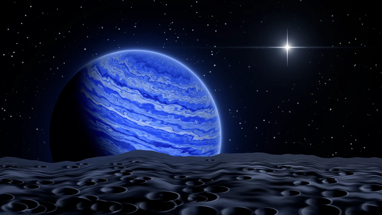 Royal Blue Planet Rise desktop wallpaper in 4K
