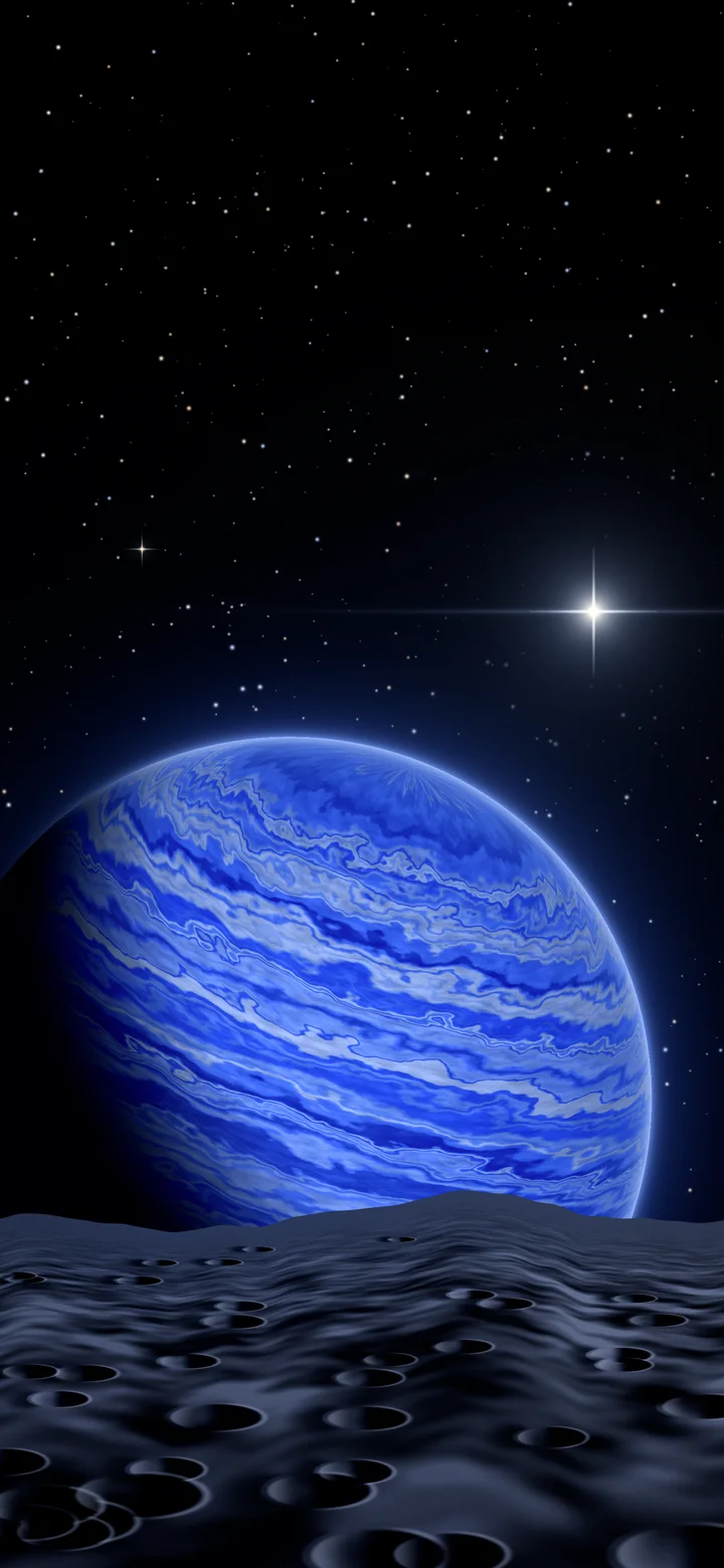 Royal Blue Planet Rise wallpaper for iPhone and Android