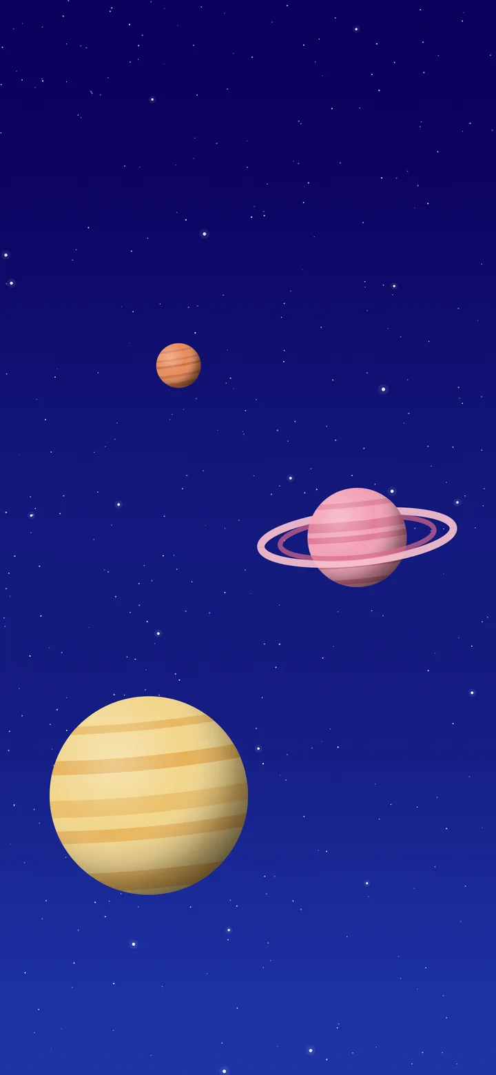 Royal Blue Planets wallpaper for iPhone and Android