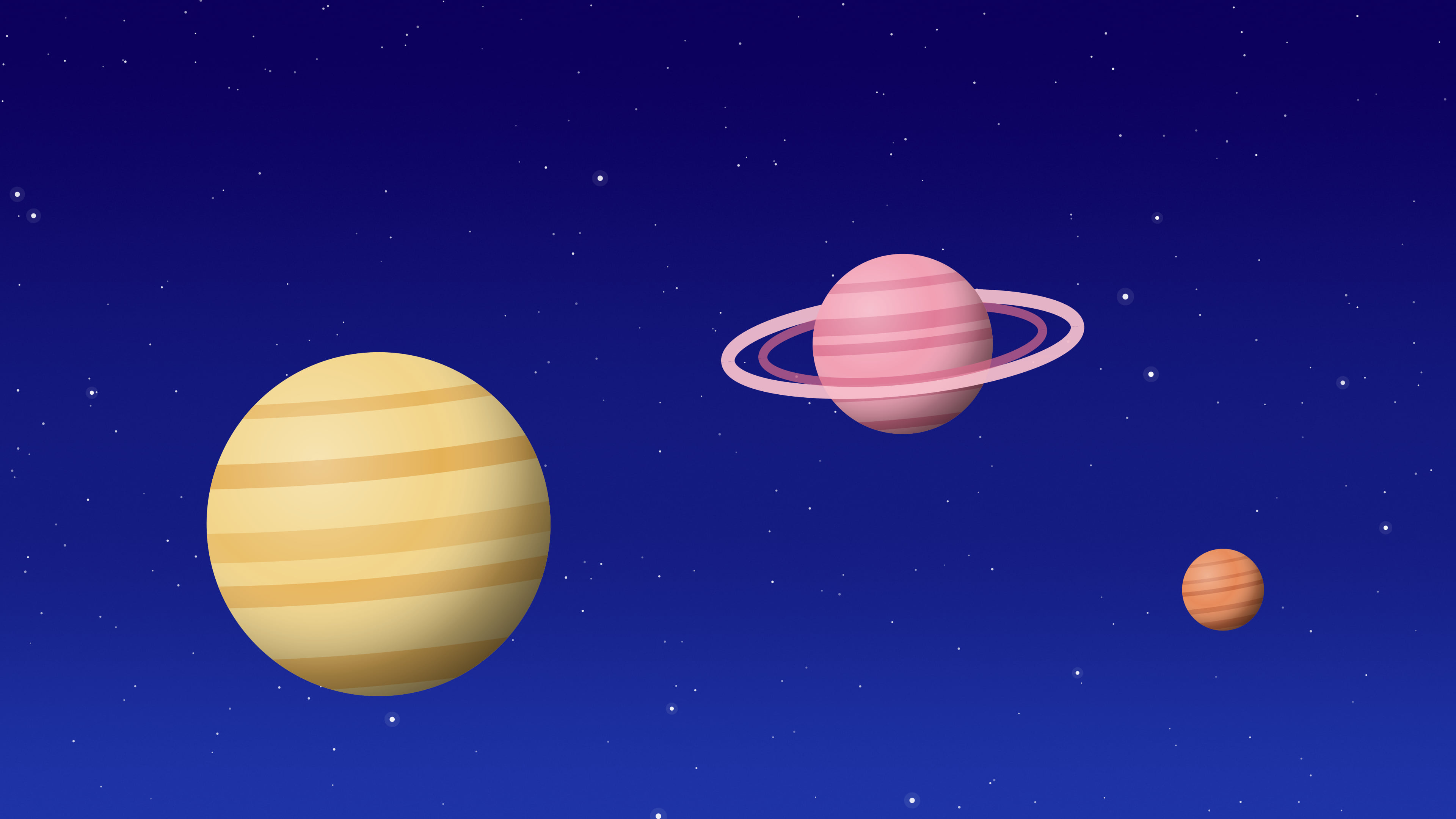 Royal Blue Planets desktop wallpaper in 4K