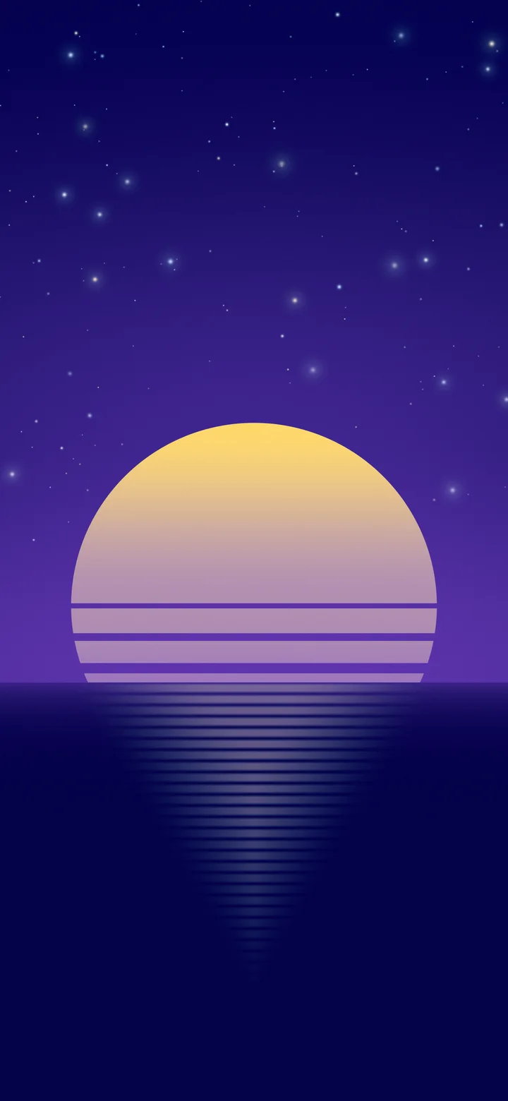 Royal Blue Retro Striped Sun wallpaper for iPhone and Android