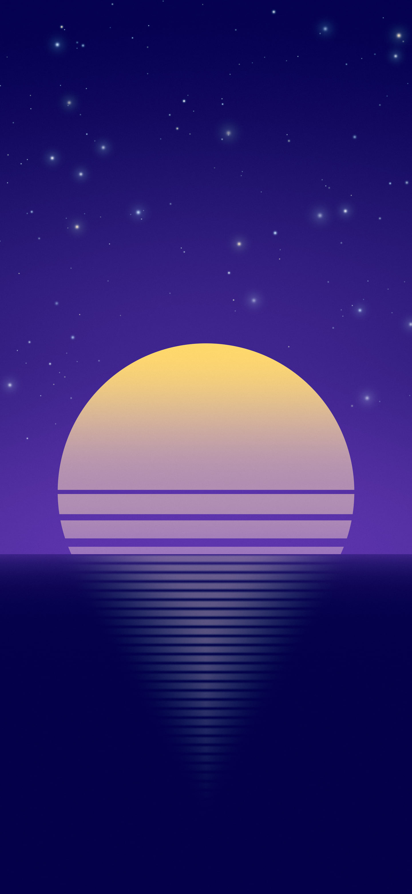 Royal Blue Retro Striped Sun wallpaper for iPhone and Android
