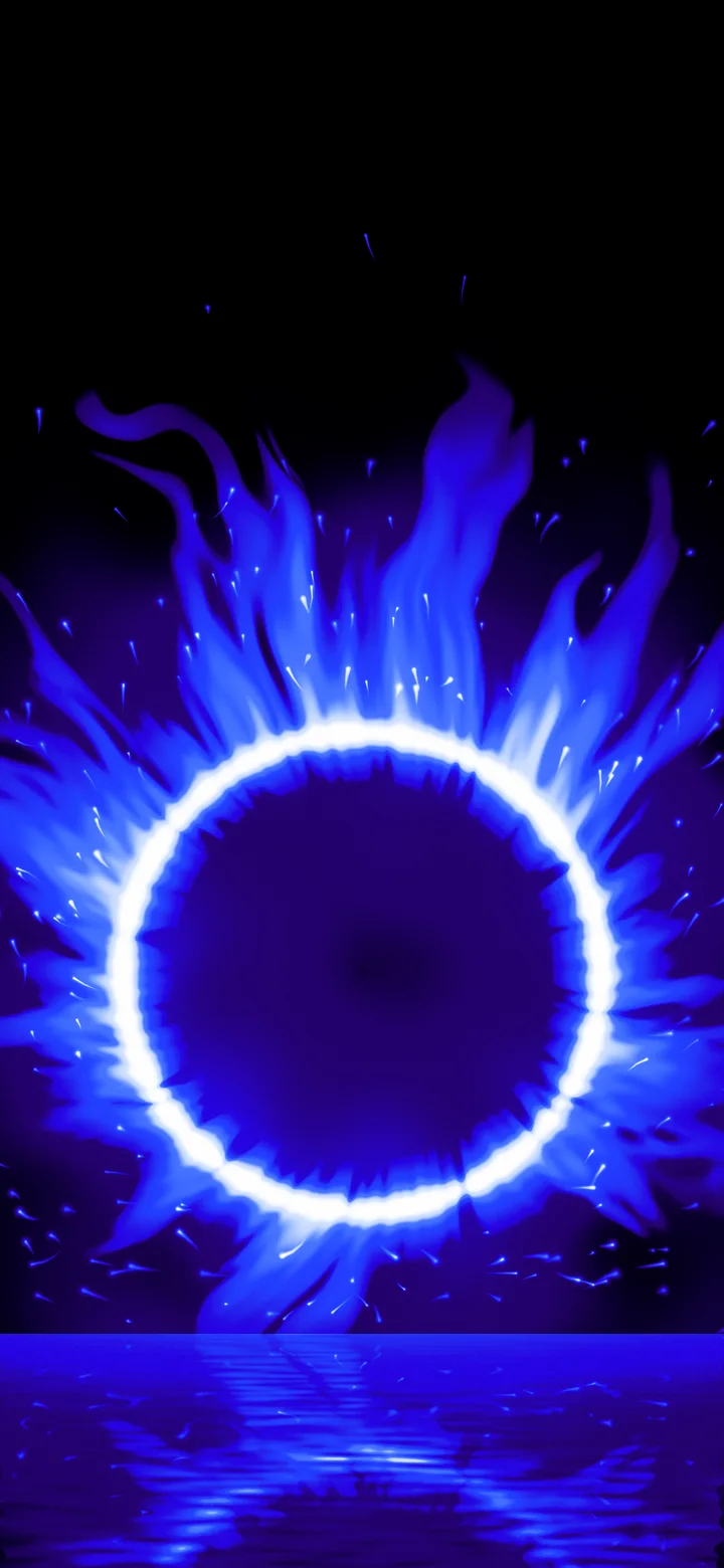 Royal Blue Ring of Fire wallpaper for iPhone and Android
