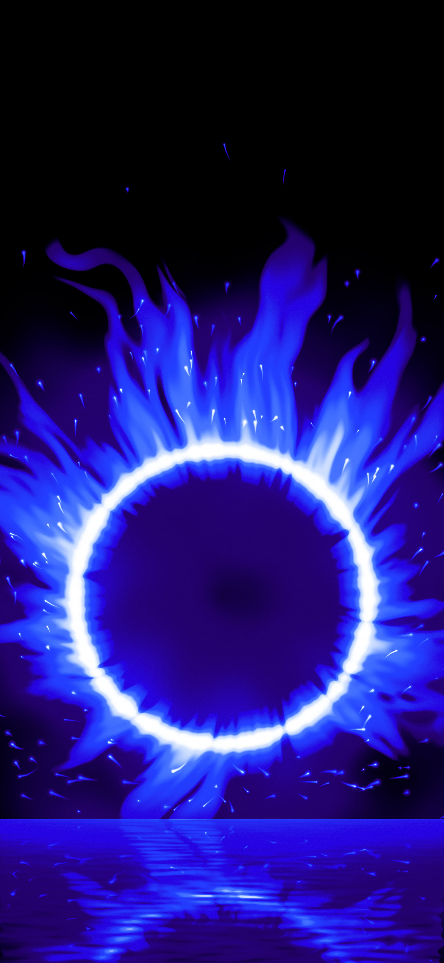 Royal Blue Ring of Fire wallpaper for iPhone and Android