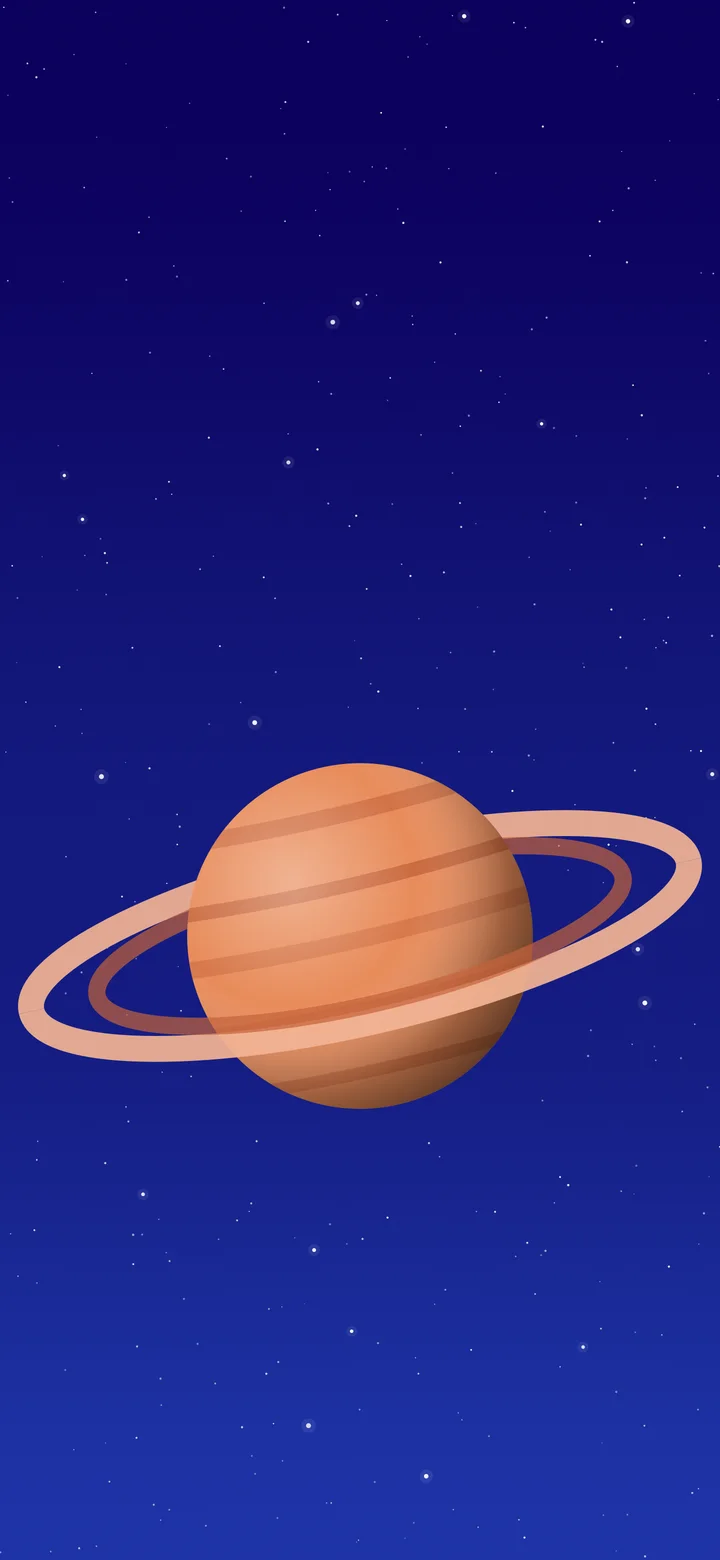 Royal Blue Ringed Planet wallpaper for iPhone and Android