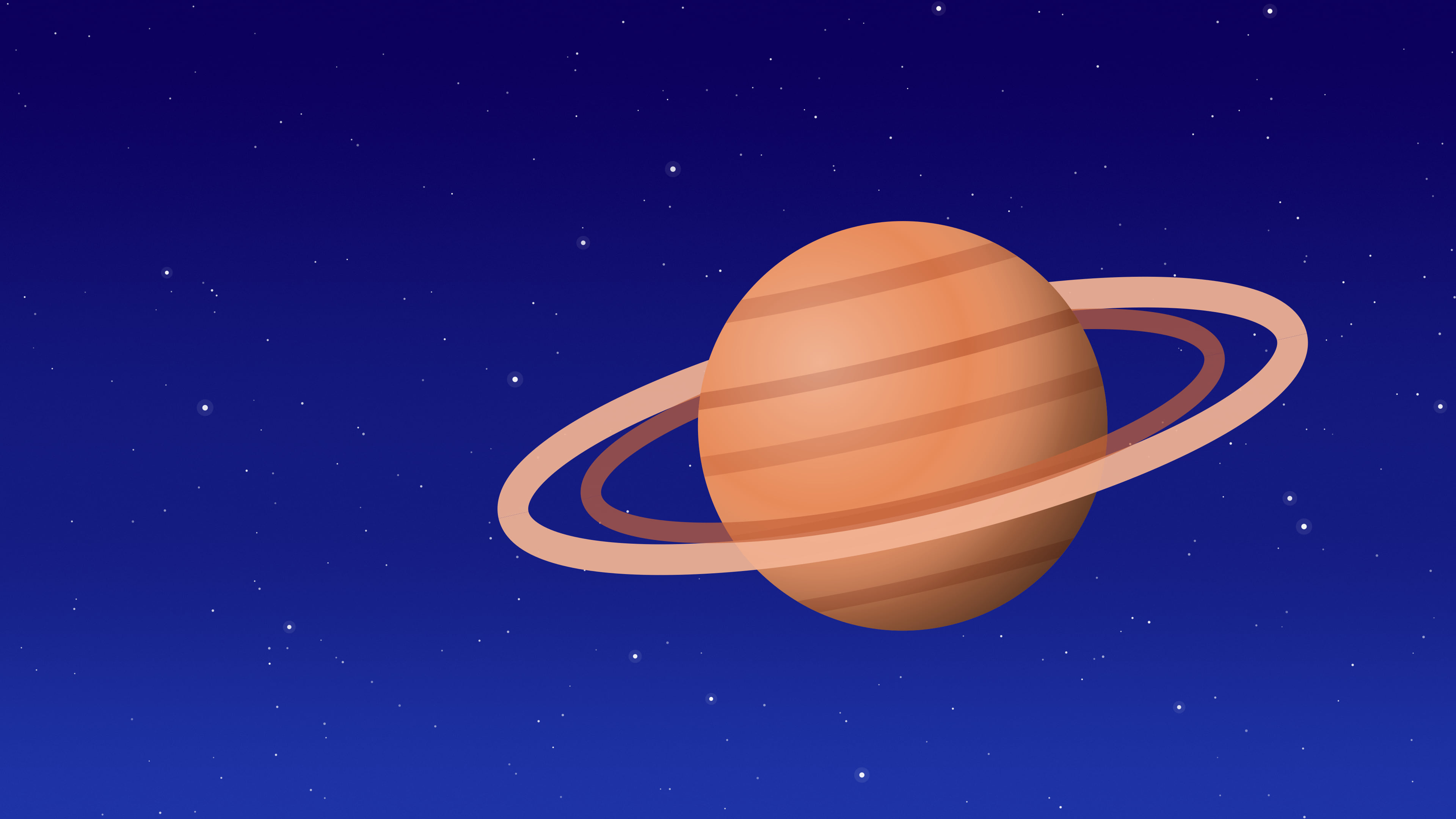 Royal Blue Ringed Planet desktop wallpaper in 4K