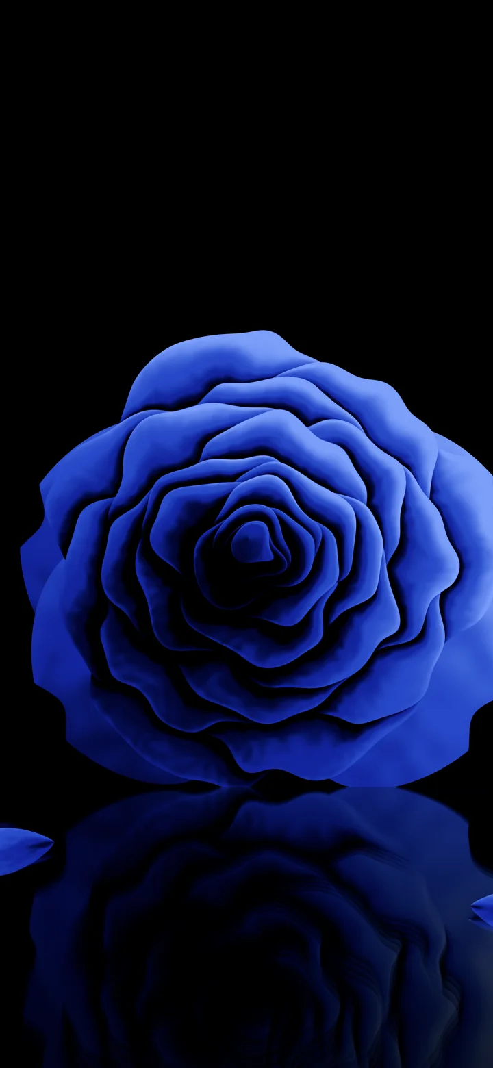 Royal Blue Rose Reflection wallpaper for iPhone and Android
