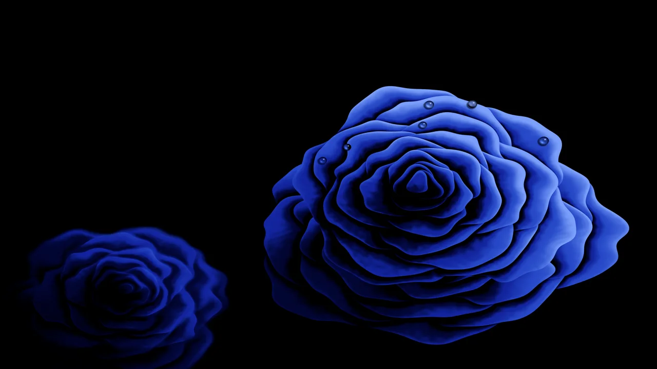 Royal Blue Rose with Dew Drops desktop wallpaper in 4K