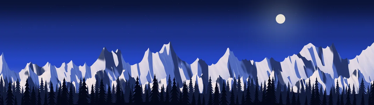 Royal Blue Snowy Mountains dual monitor wallpaper, 7680 × 2160