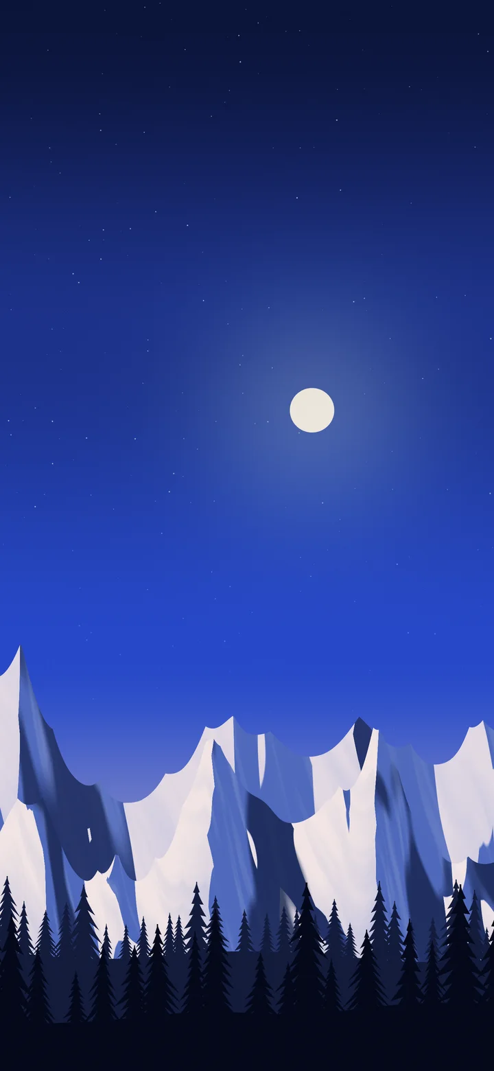 Royal Blue Snowy Mountains wallpaper for iPhone and Android