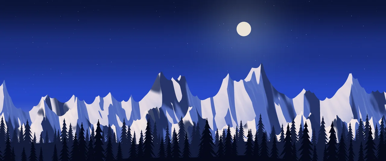 Royal Blue Snowy Mountains ultrawide wallpaper, 3440 × 1440