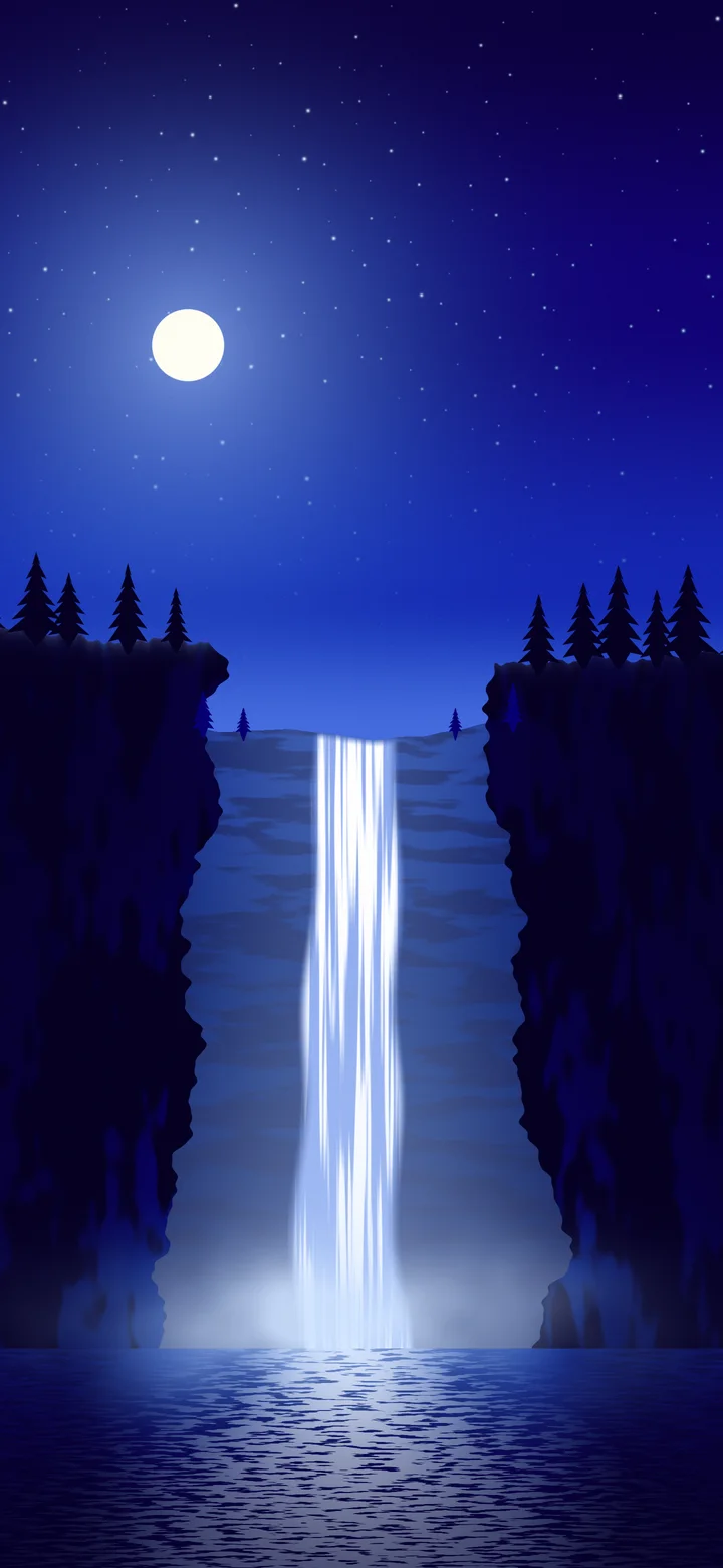 Royal Blue Waterfall wallpaper for iPhone and Android