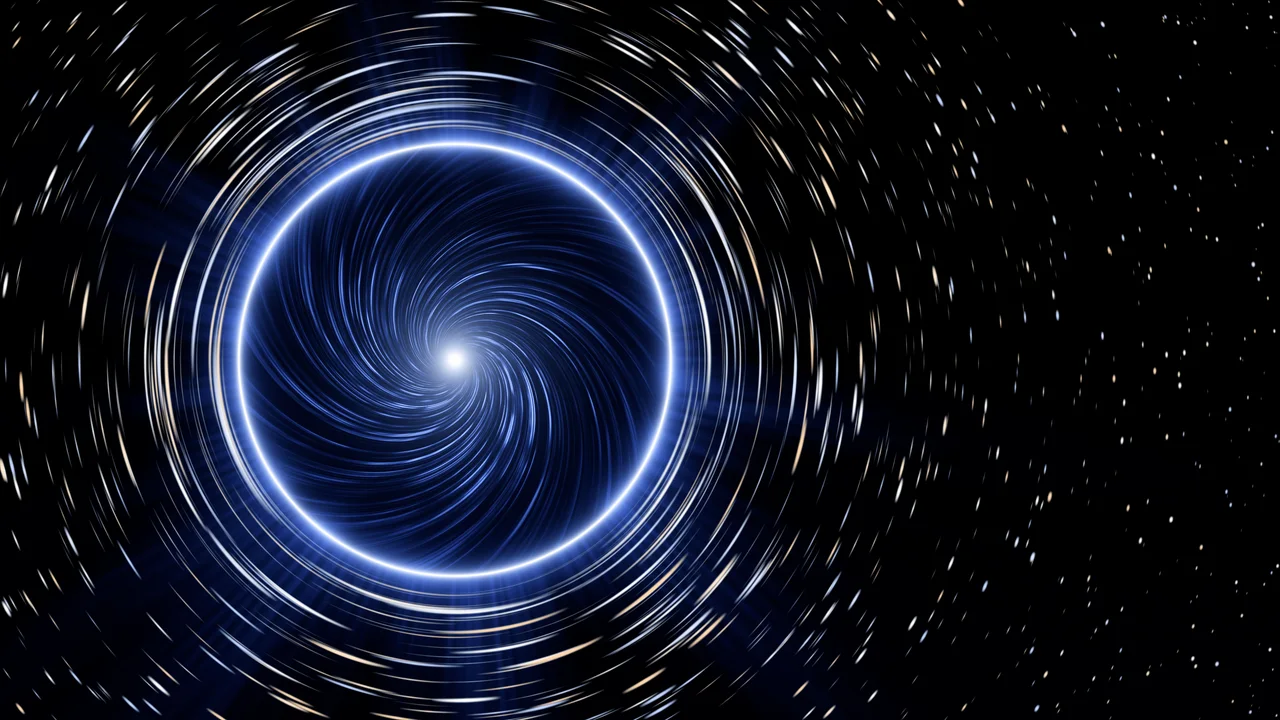 Royal Blue Wormhole desktop wallpaper in 4K