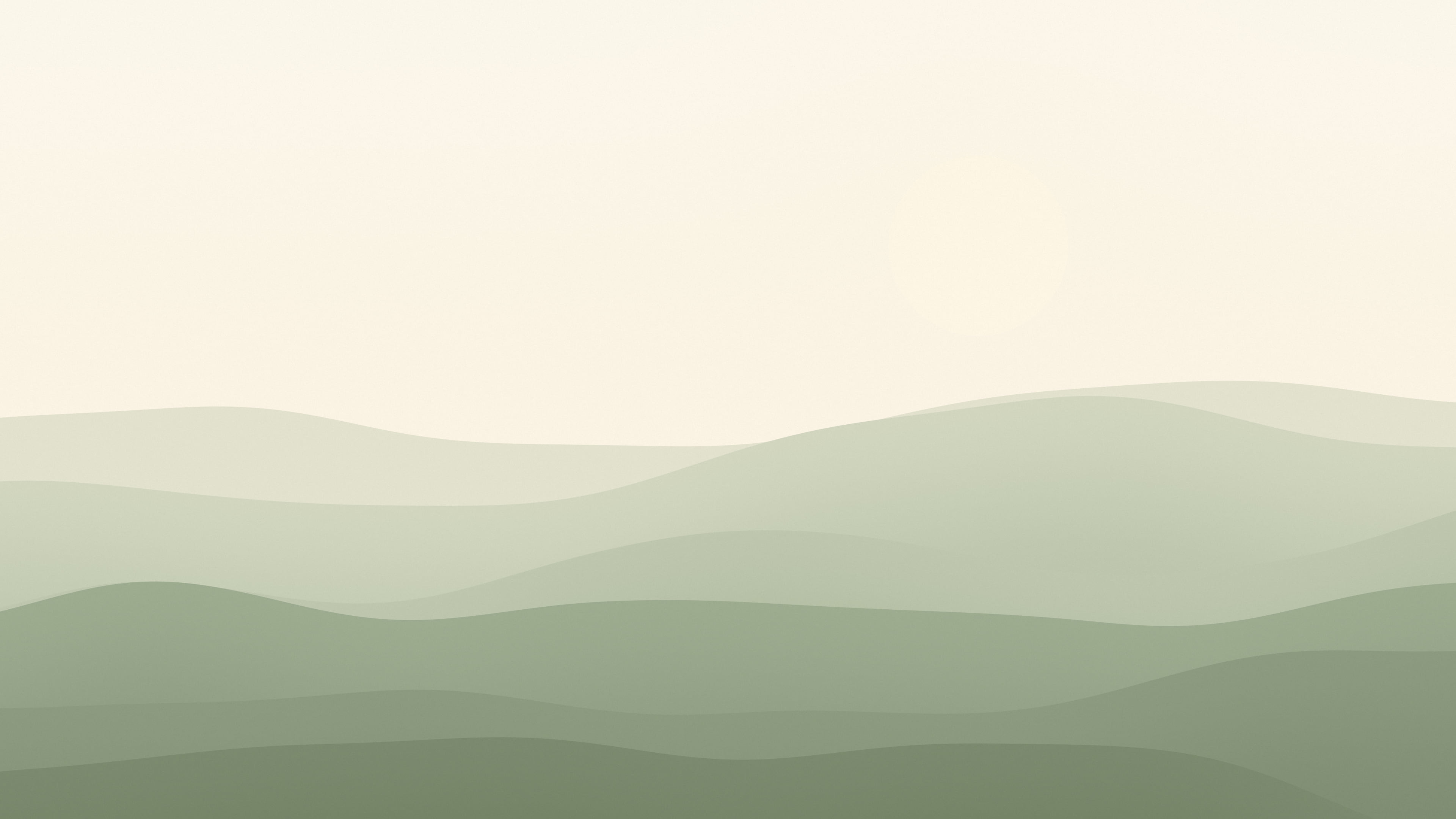 Sage Green and Cream Minimalist Desert Dunes desktop wallpaper in 4K