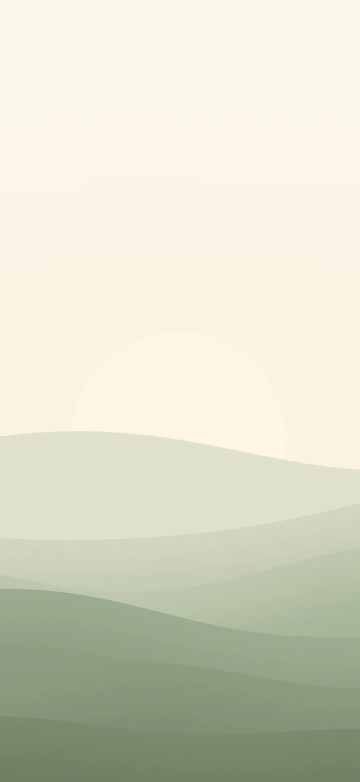 Sage Green and Cream Minimalist Sunset Hills wallpaper for iPhone and Android