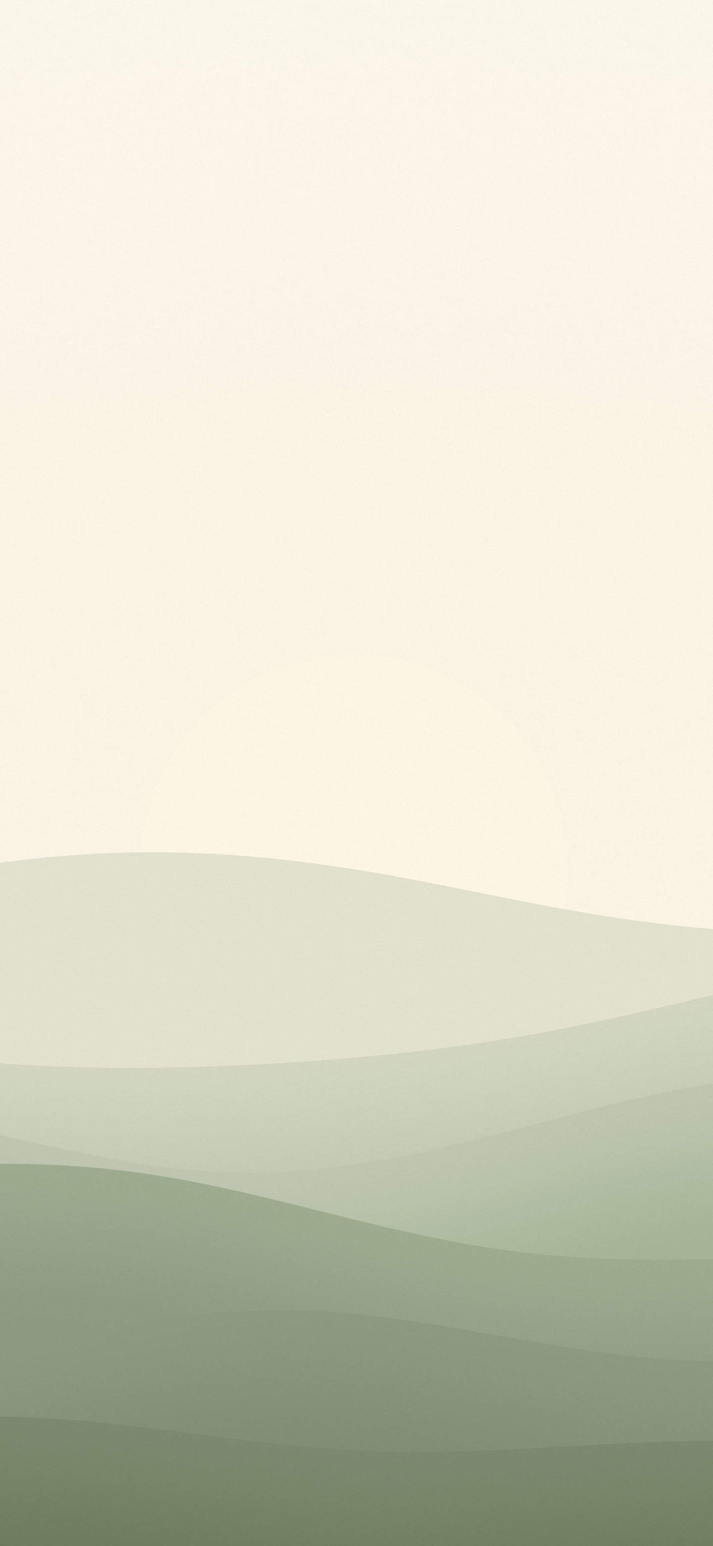 Sage Green and Cream Minimalist Sunset Hills wallpaper for iPhone and Android
