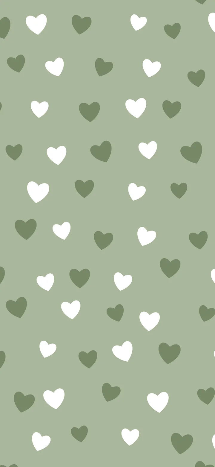 Sage Green Heart Pattern wallpaper for iPhone and Android