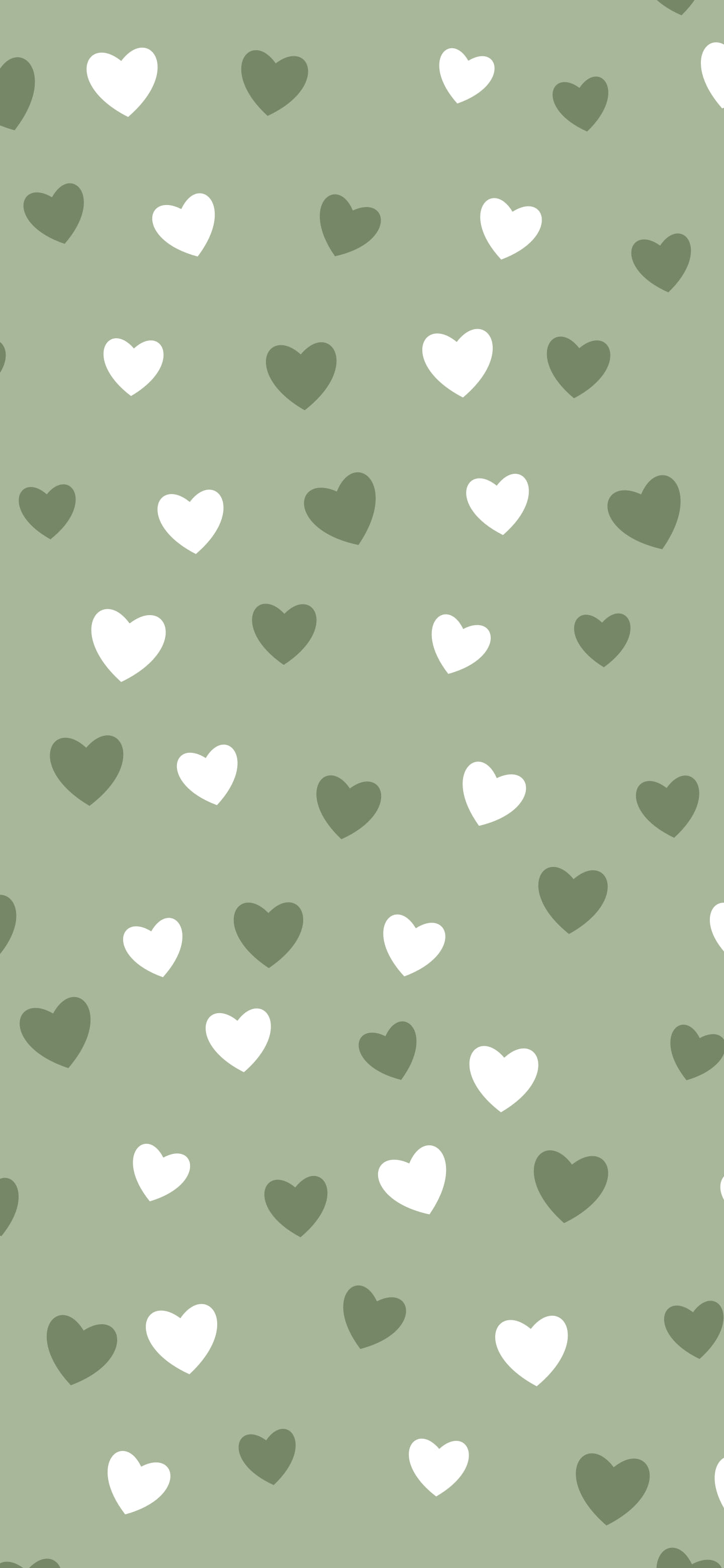 Sage Green Heart Pattern wallpaper for iPhone and Android