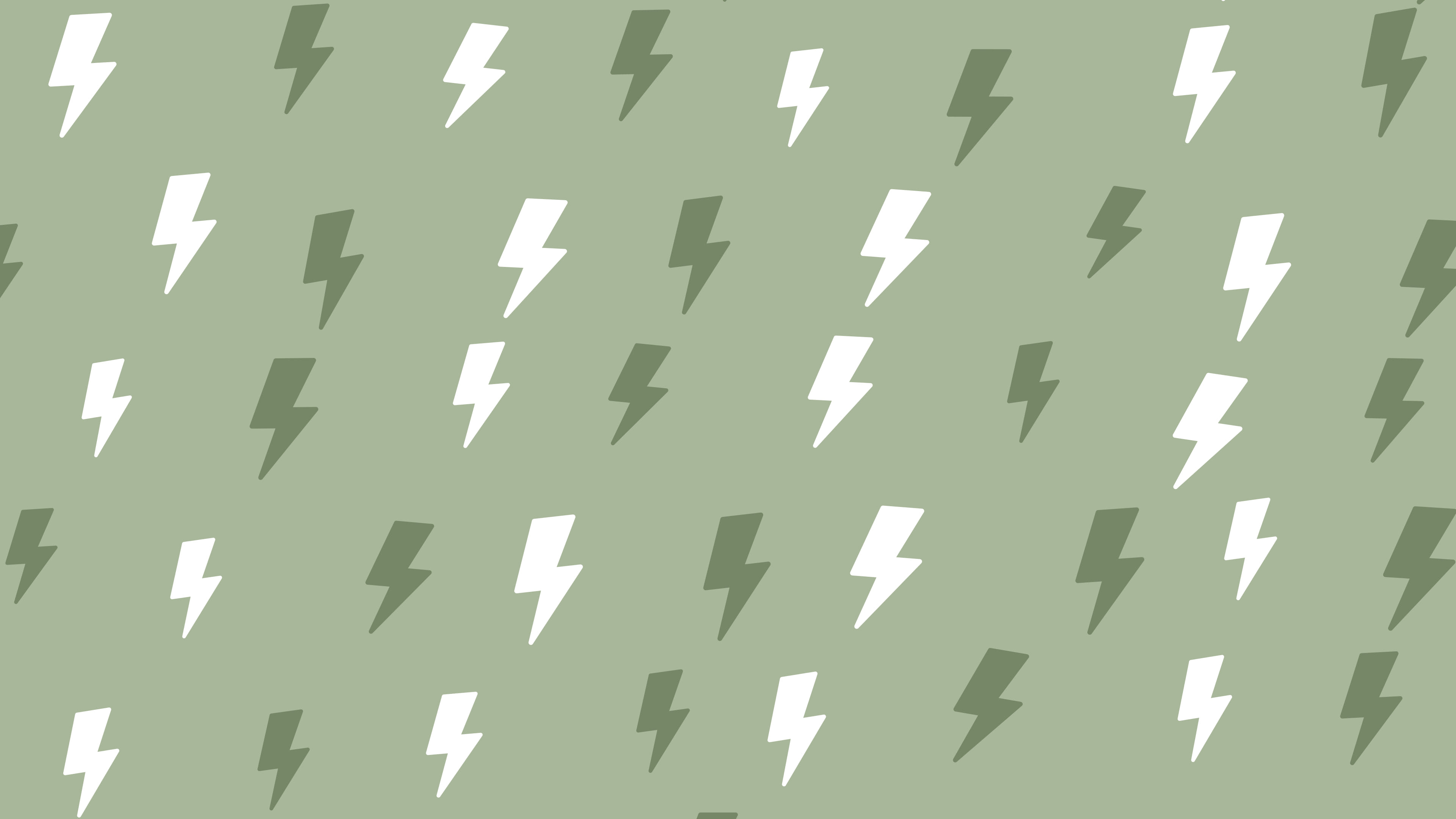 Sage Green Lightning Bolt Pattern desktop wallpaper in 4K