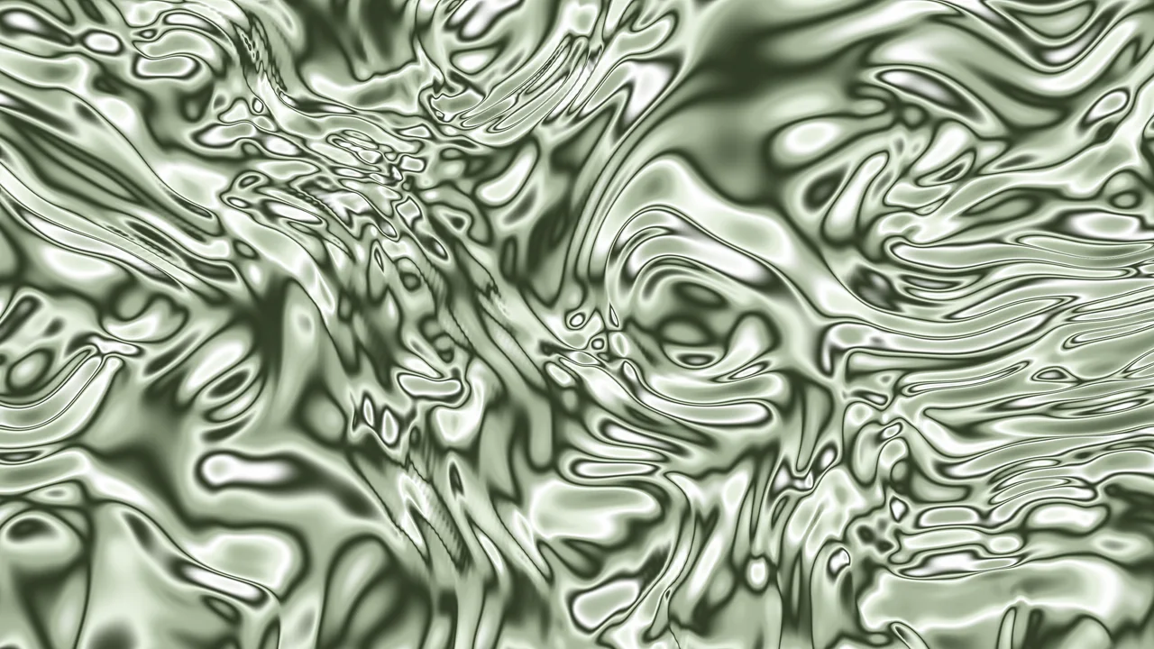 Sage Green Liquid Chrome desktop wallpaper in 4K