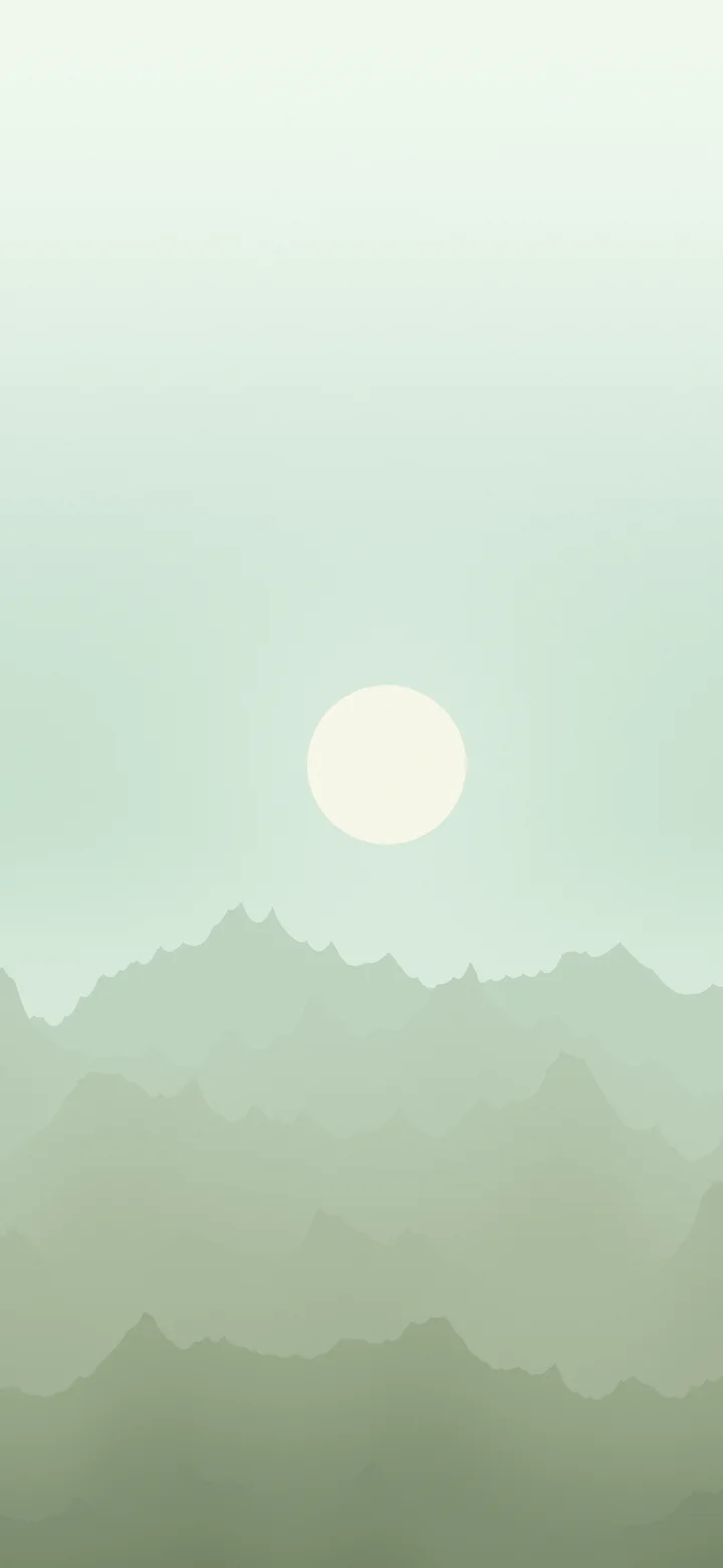 Sage Green Minimalist Mountain Landscape wallpaper for iPhone and Android