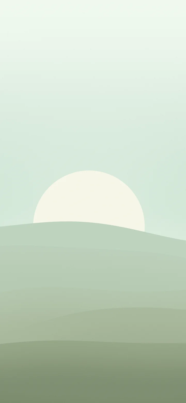 Sage Green Minimalist Sunset Hills wallpaper for iPhone and Android