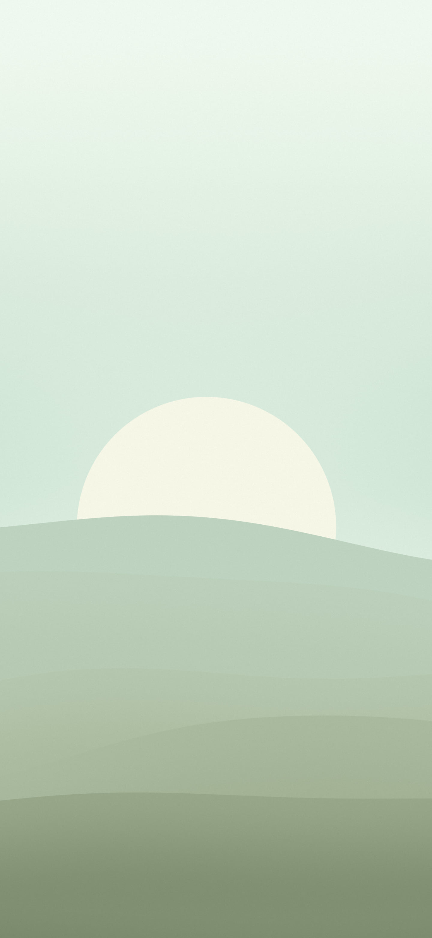 Sage Green Minimalist Sunset Hills wallpaper for iPhone and Android